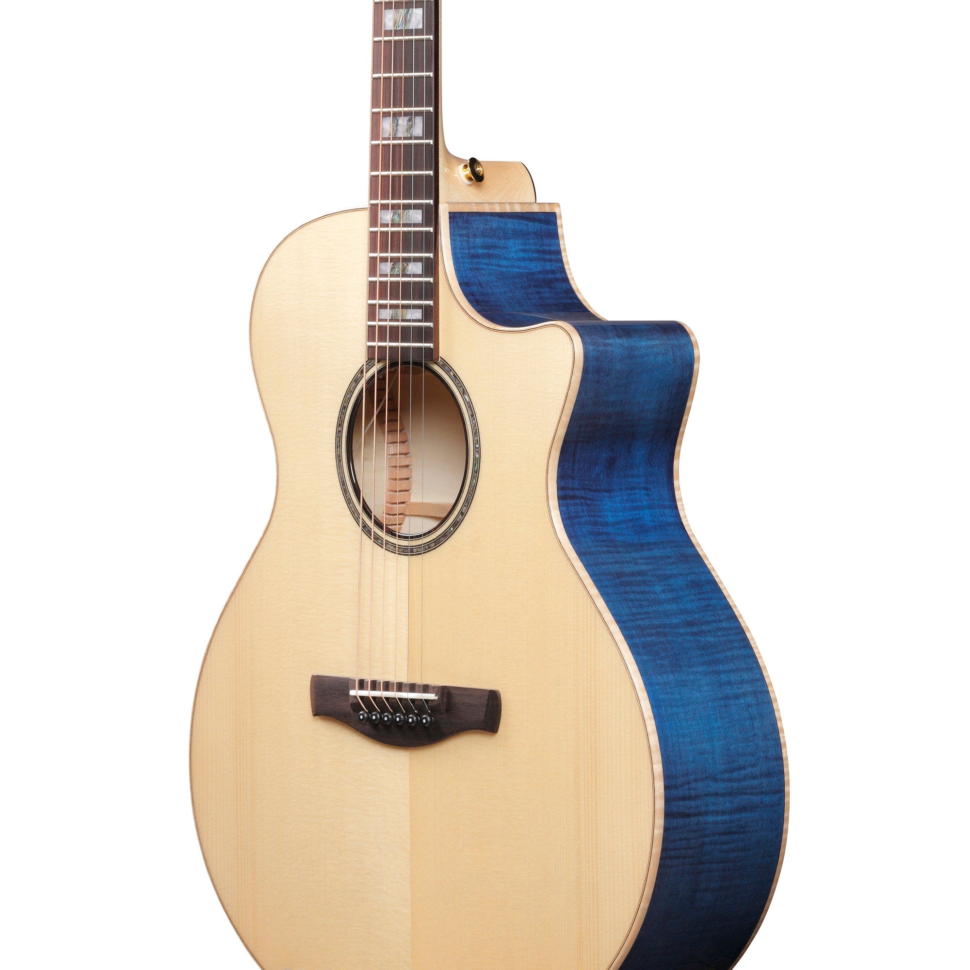 Ibanez AE390 AE Acoustic-Electric Guitar, Solid German Spruce, Natural Top & Aqua Blue Gloss Back