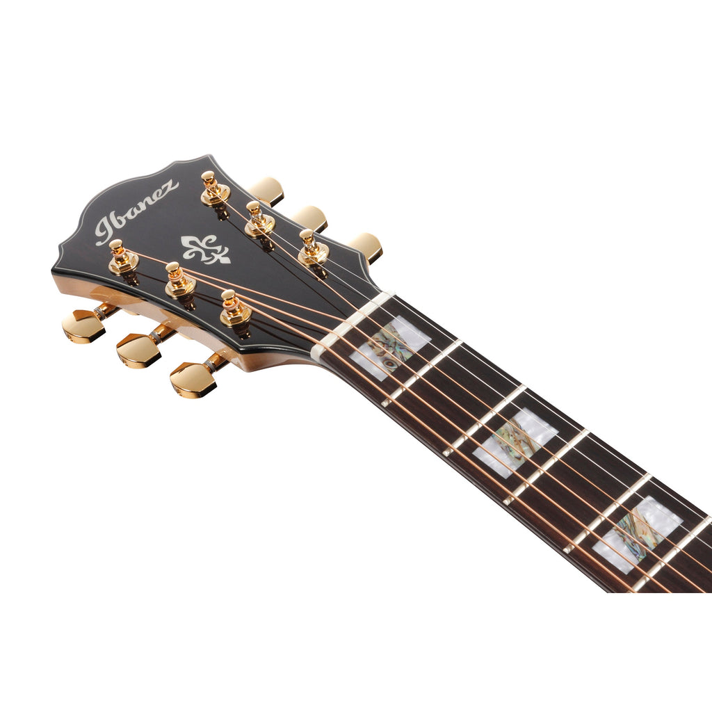 Ibanez AE390 AE Acoustic-Electric Guitar, Solid German Spruce, Natural Top & Aqua Blue Gloss Back