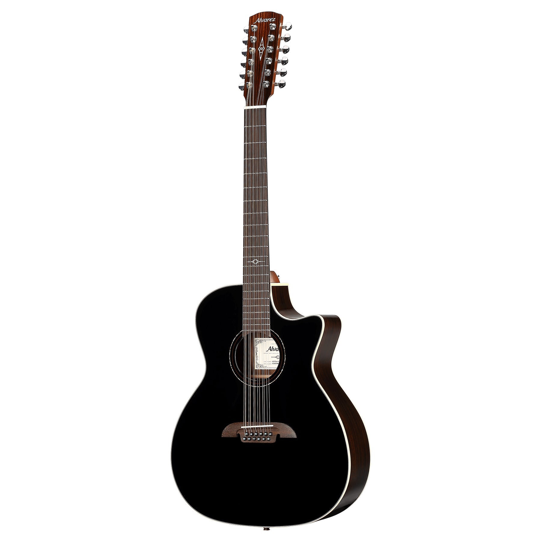 Alvarez Artist AG70ce 12-String Grand Auditorium Acoustic-Electric Guitar, Solid Sitka Spruce Top, Black
