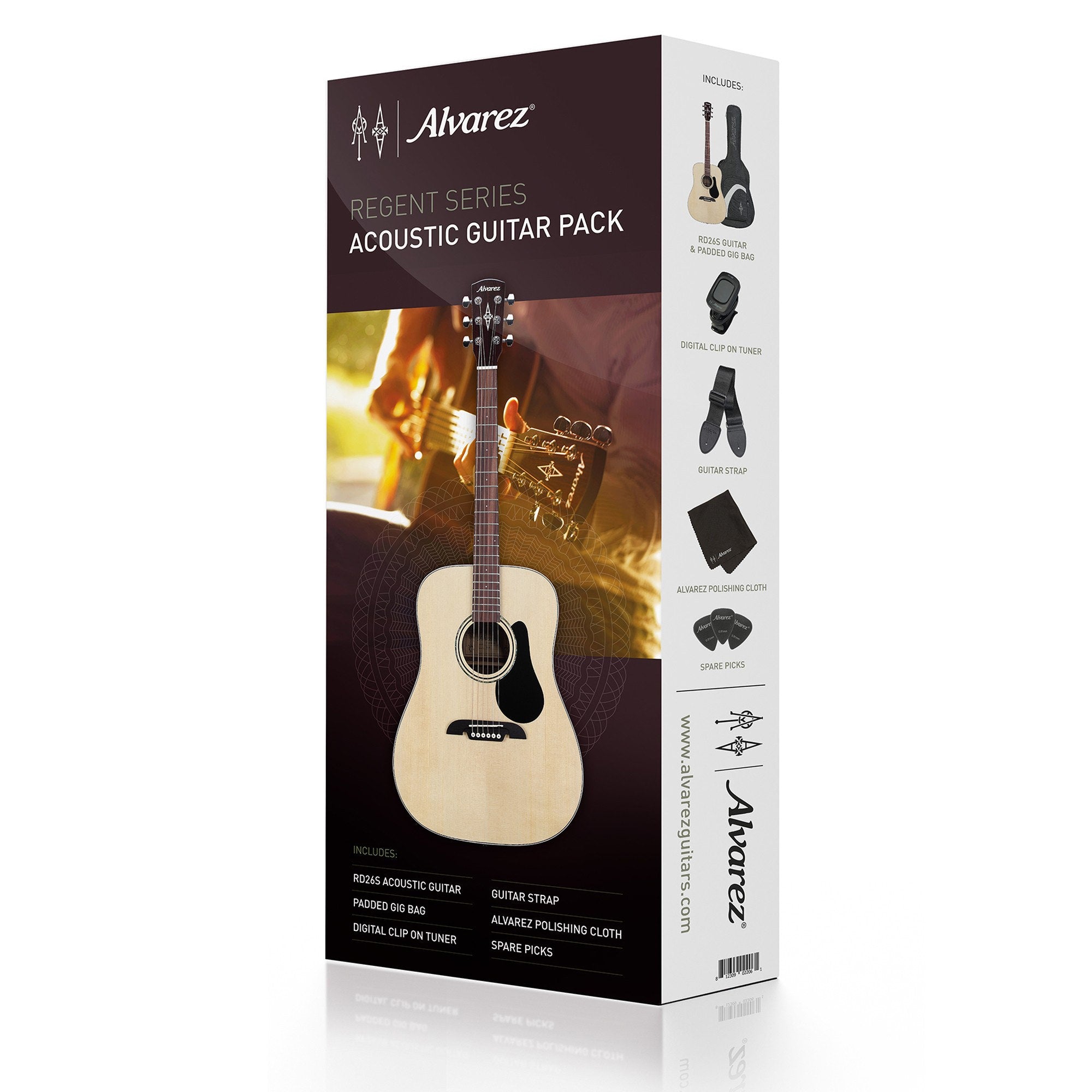 Alvarez RD26S-AGP Regent 26 Series Dreadnought Acoustic Guitar Starter Pack with Bag & Accessories