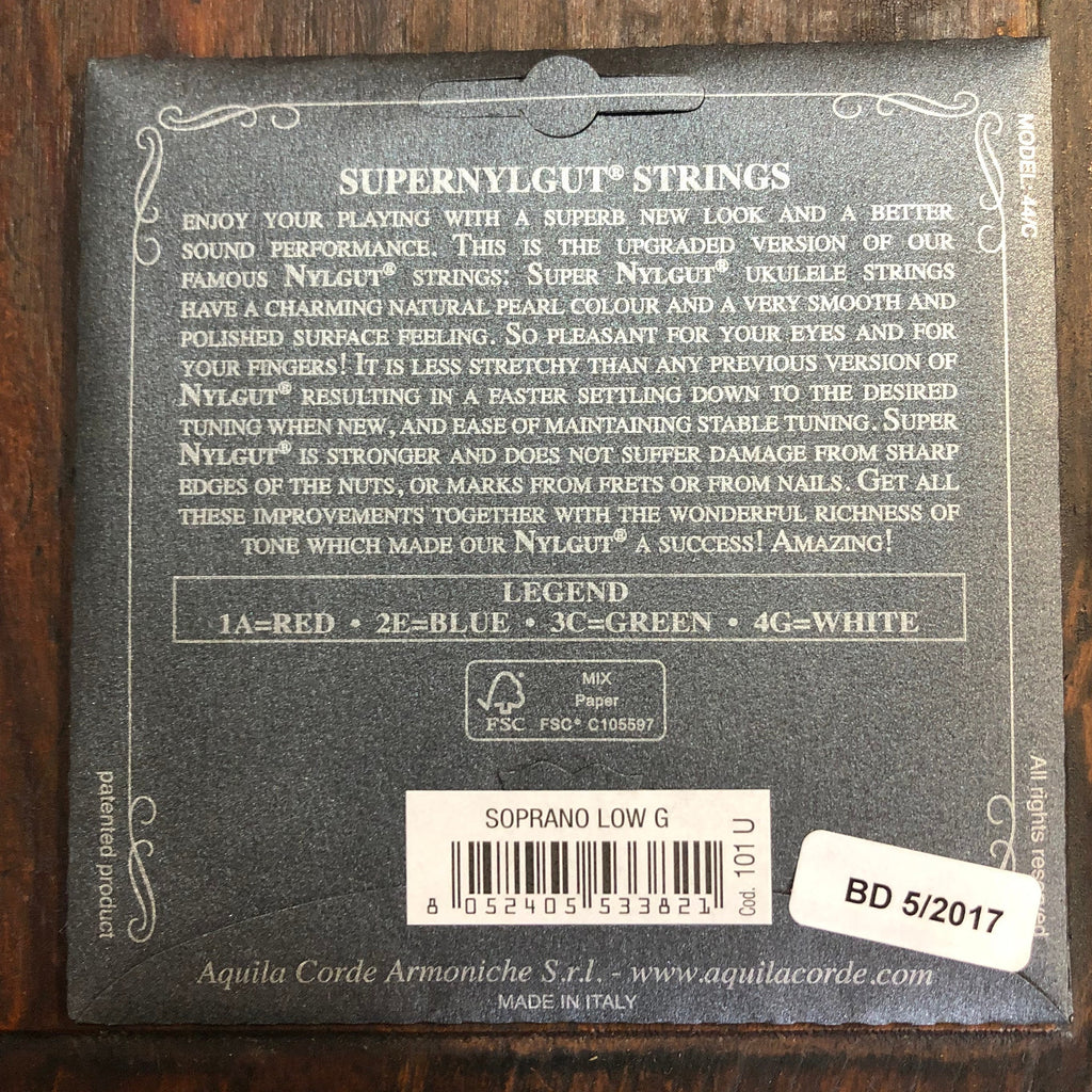 Aquila USA 101U Super Nylgut Soprano Low-G Tuning Ukulele Strings