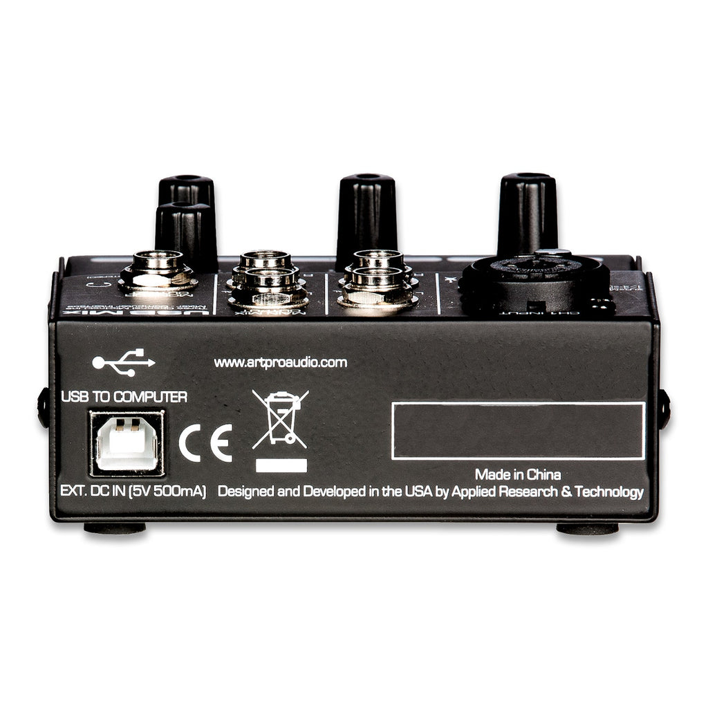 ART USB Mix 3-Channel Mixer with USB Audio Interface with USB Bus Power
