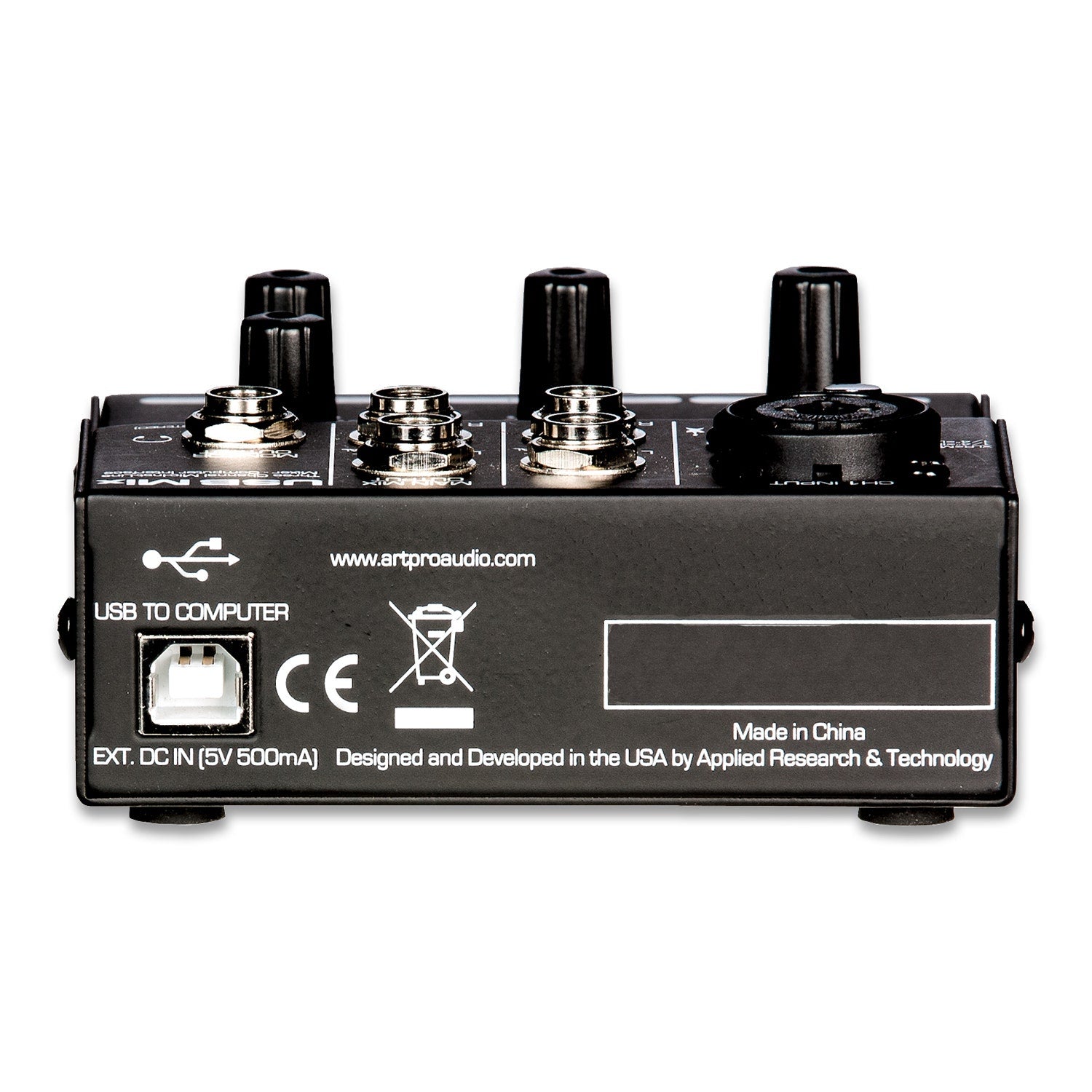 ART USB Mix 3-Channel Mixer with USB Audio Interface with USB Bus Power