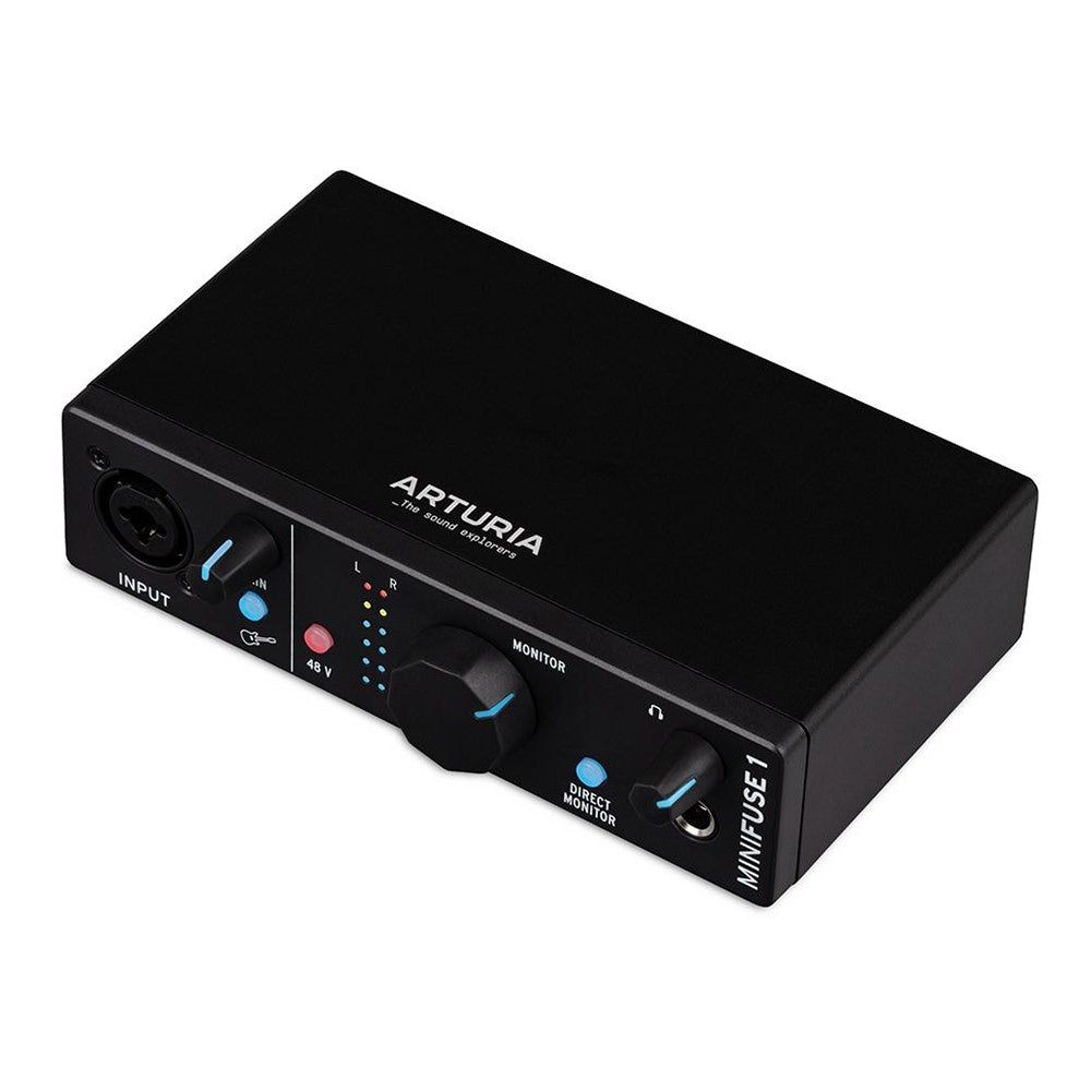 Arturia MiniFuse 1 1-In/2-Out USB-C Audio Interface w/ 1x XLR Combo Input, Black
