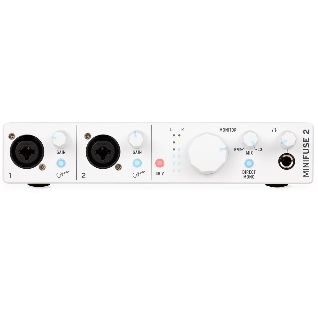 Arturia MiniFuse 2 2-In/2-Out USB-C Audio Interface w/ 2x XLR Combo Inputs, White