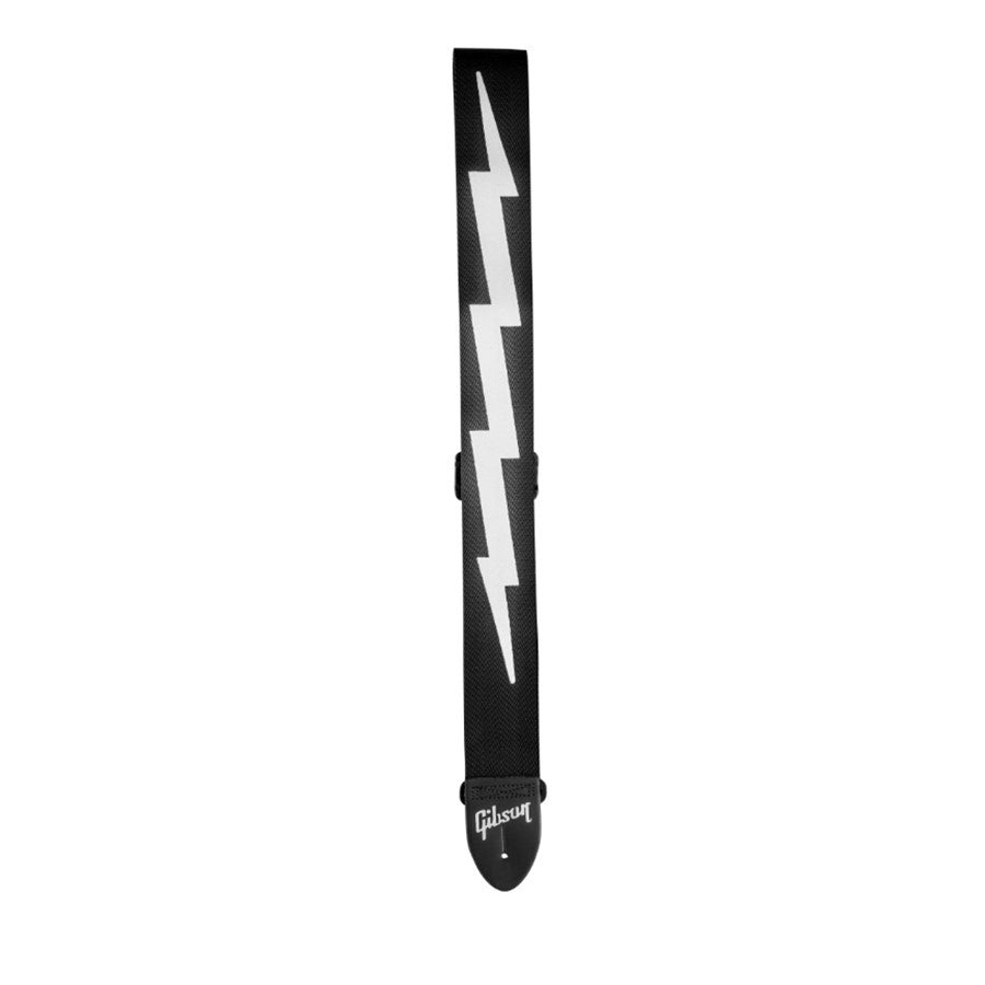 Gibson Guitars ASGSBL-10 The Lightning Bolt Seatbelt 2" Wide Guitar Strap, Black