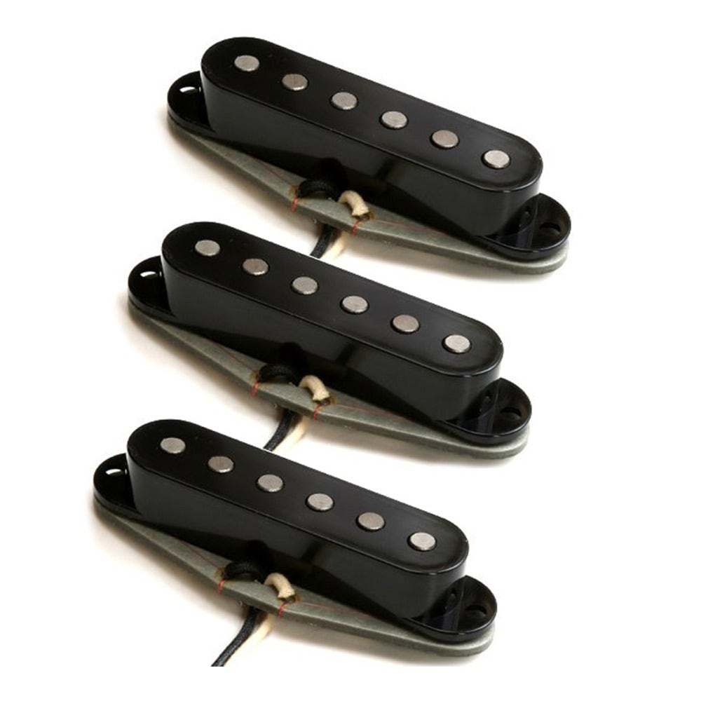 Bare Knuckle The Sinner Single Coil Strat Pickup Set, RW/RP, Flat Magnet Profile, Black