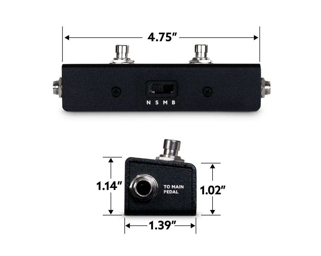Barn3 OXU Mini Compact 2-Button Universal Aux Switch for Auxiliary-Enabled Effect Pedals