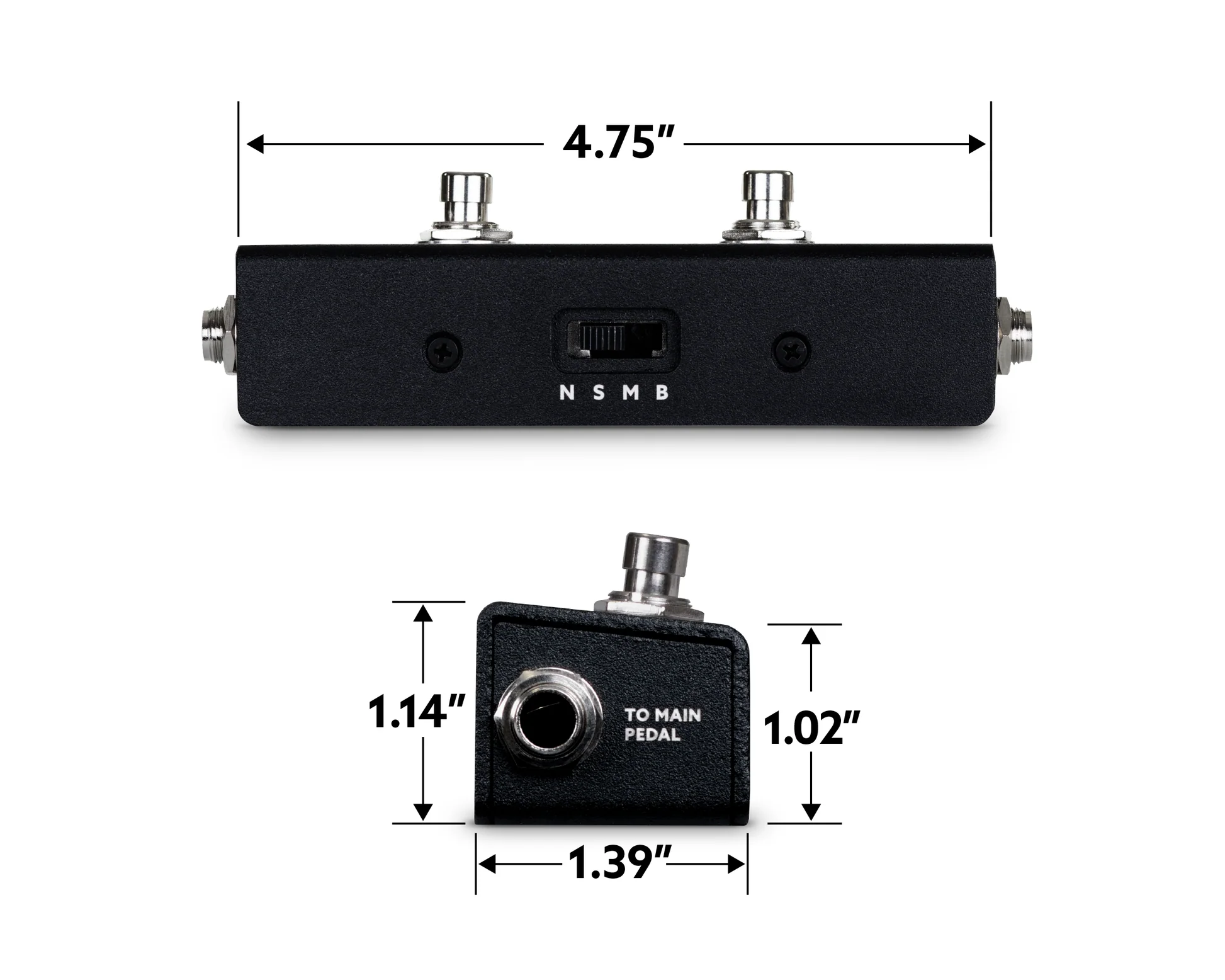 Barn3 OXU Mini Compact 2-Button Universal Aux Switch for Auxiliary-Enabled Effect Pedals