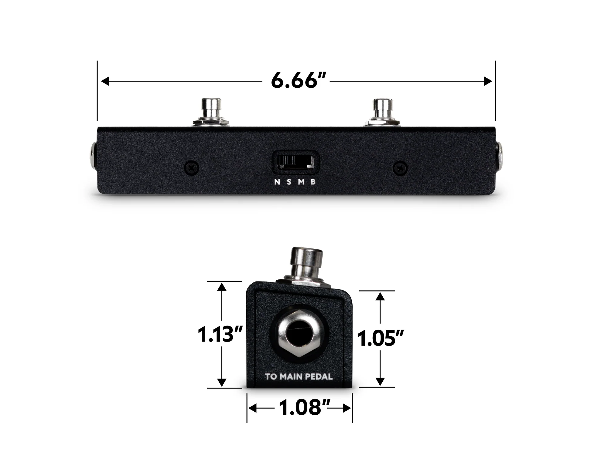 Barn3 OXU Standard 2-Button Universal Aux Switch for Auxiliary-Enabled Effect Pedals