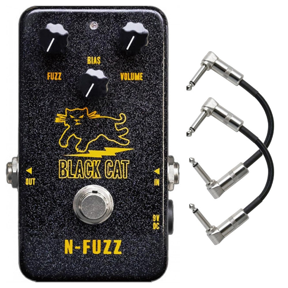Black Cat Pedals N Fuzz Guitar Effects Pedal with Patch Cables