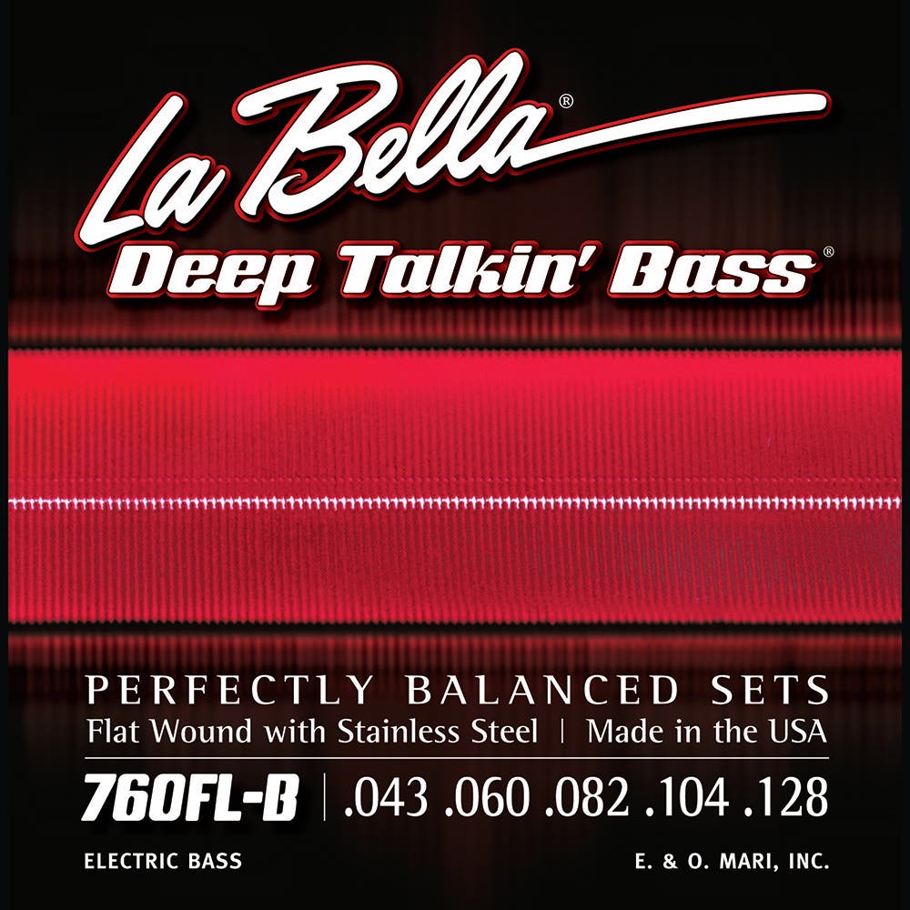 La Bella 760FL-B Deep Talkin' Bass Strings, 5-String, Stainless Steel Flat Wound, Light (43-128)