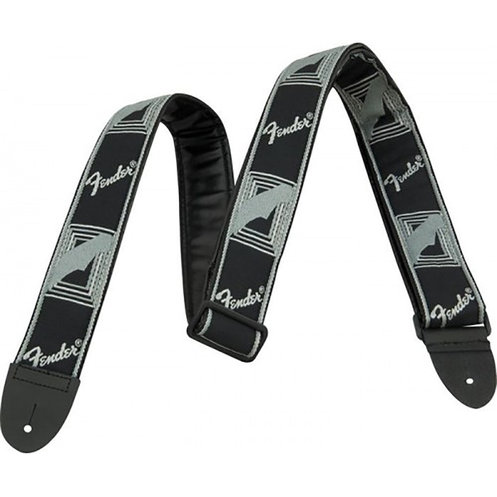 Fender 2" Monogrammed Guitar Strap with Fender Logo, Black/Grey