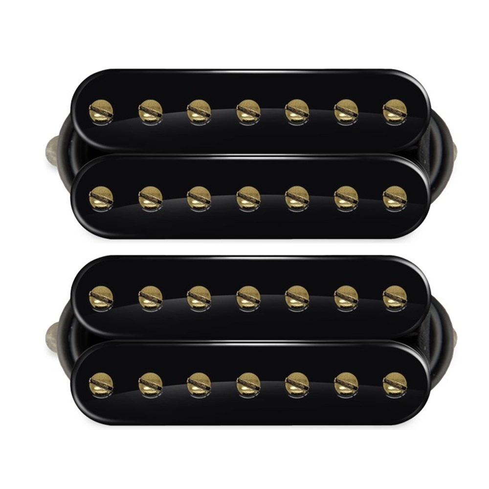 Bare Knuckle Pickups Aftermath 7-String Humbucker Guitar Pickup Set, Black w/ Gold Screws