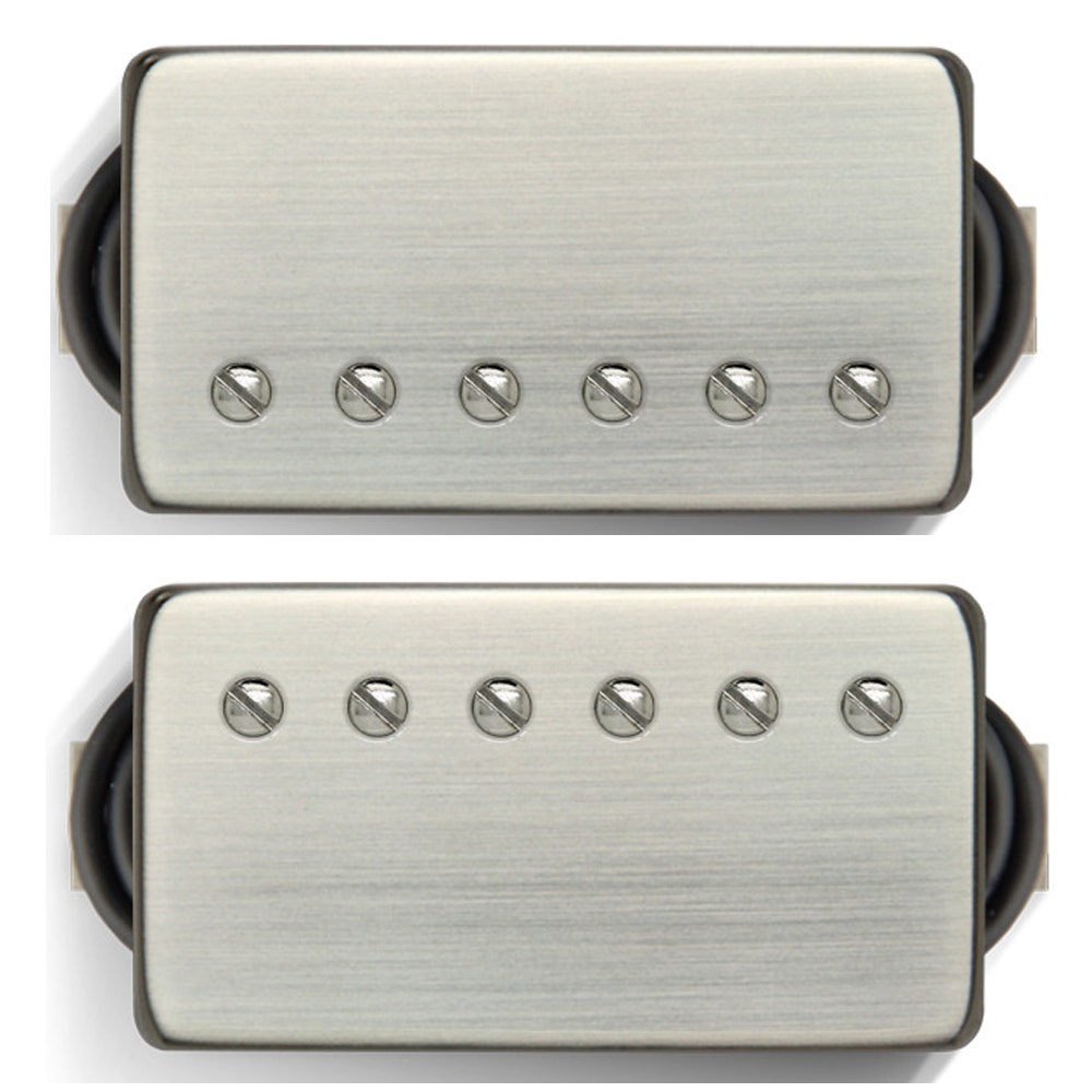 Bare Knuckle Polymath Humbucker Guitar Pickup Set, Standard Spacing, Brushed Nickel