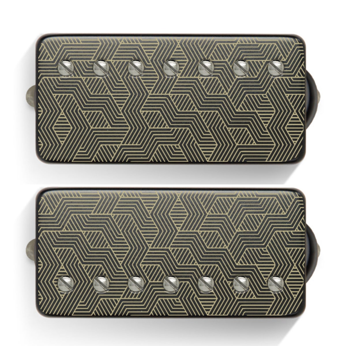 Bare Knuckle Polymath Adam "Nolly" Getgood 7-String Humbucker Guitar Pickup Set, Black "Polymath" Etched Covers