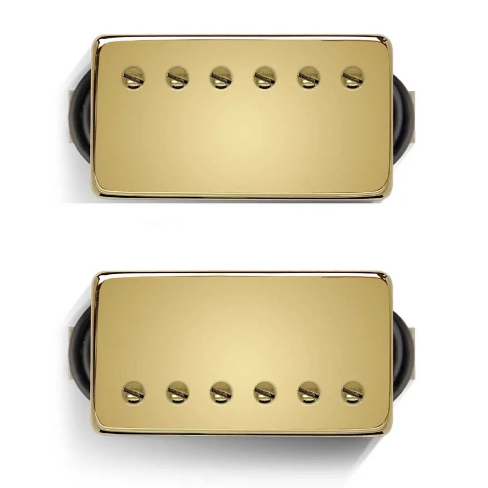 Bare Knuckle Rebel Yell Humbucker Guitar Pickup Set, Standard Spacing, 4-Conductor Wiring, Gold Covers