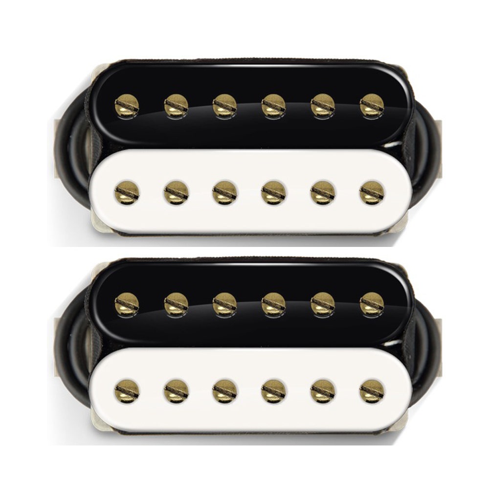 Bare Knuckle Pickups Silo Humbucker Guitar Pickup Set, Black & White w/ Gold Screws