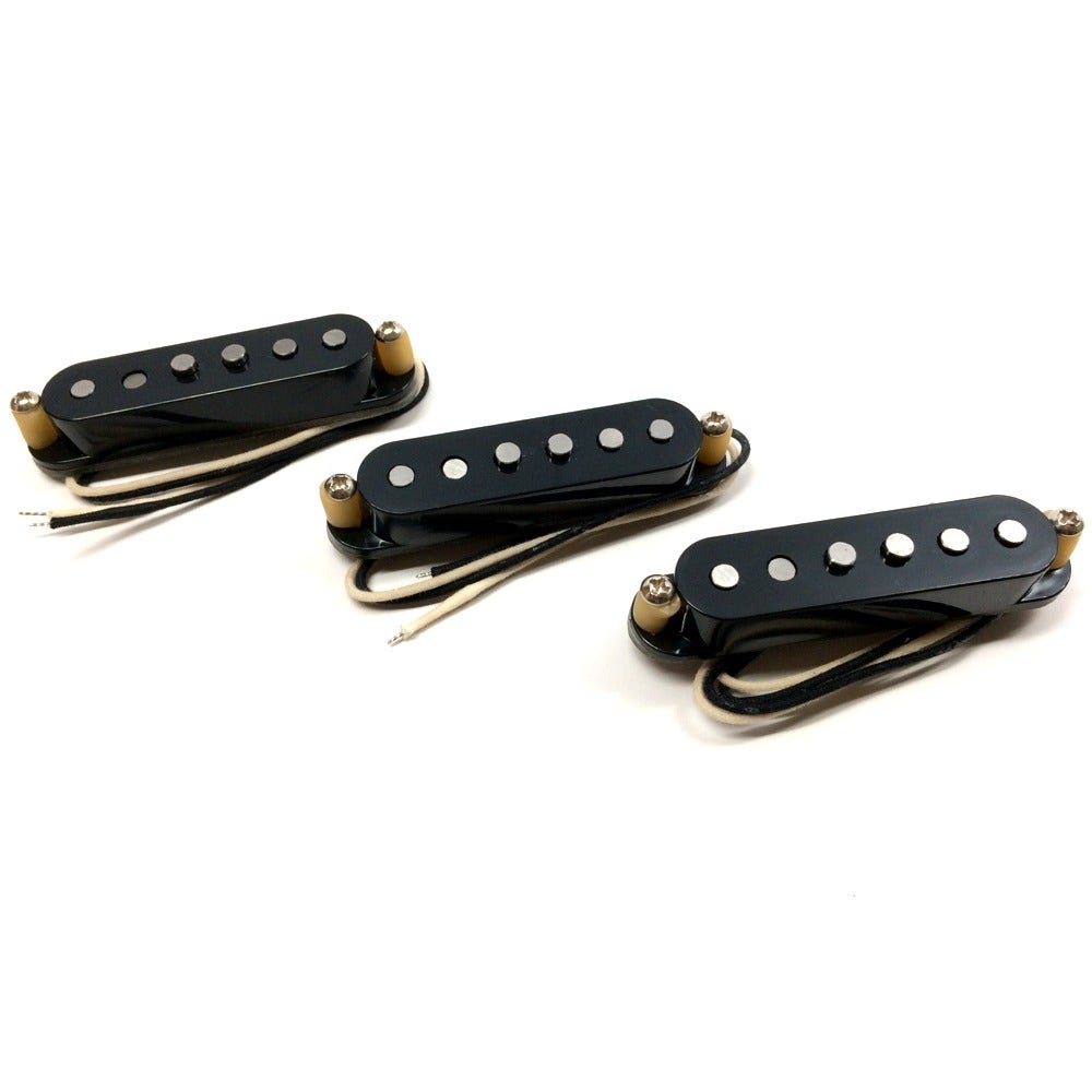 Bare Knuckle Slow Hand Single Coil Strat 6-String Pickup Set, RW/RP, Vintage Staggered, Black