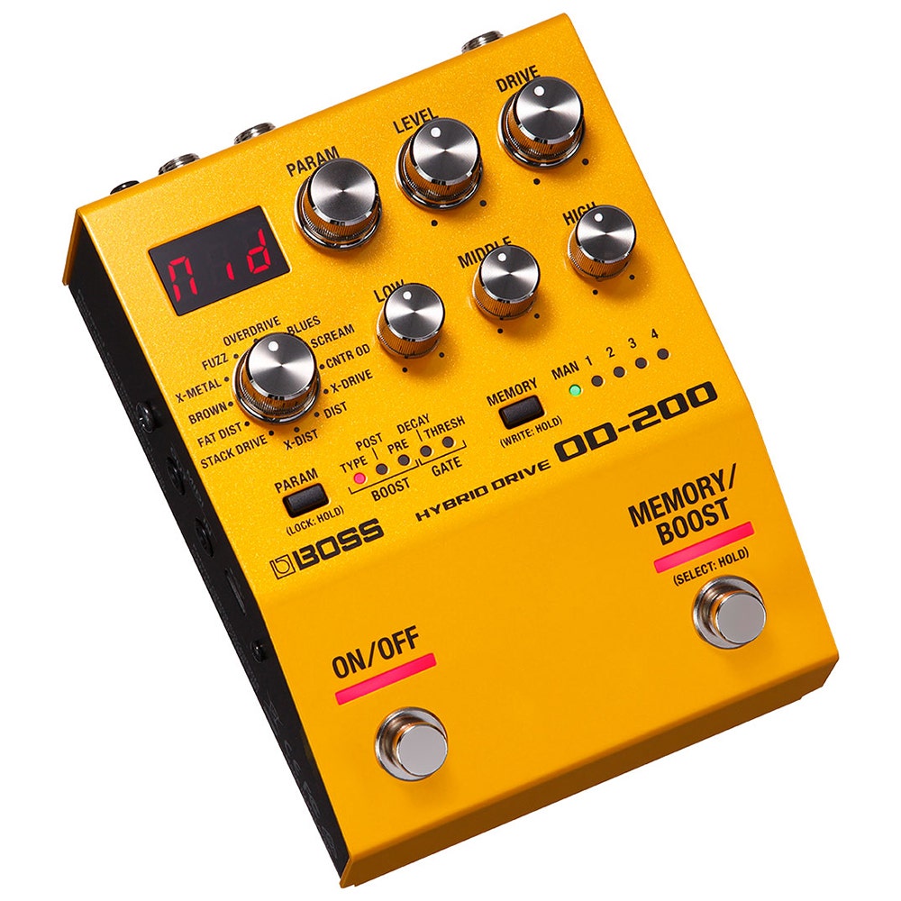 Boss OD-200 Hybrid Drive Overdrive Distortion Guitar Effects Pedal, MIDI Control