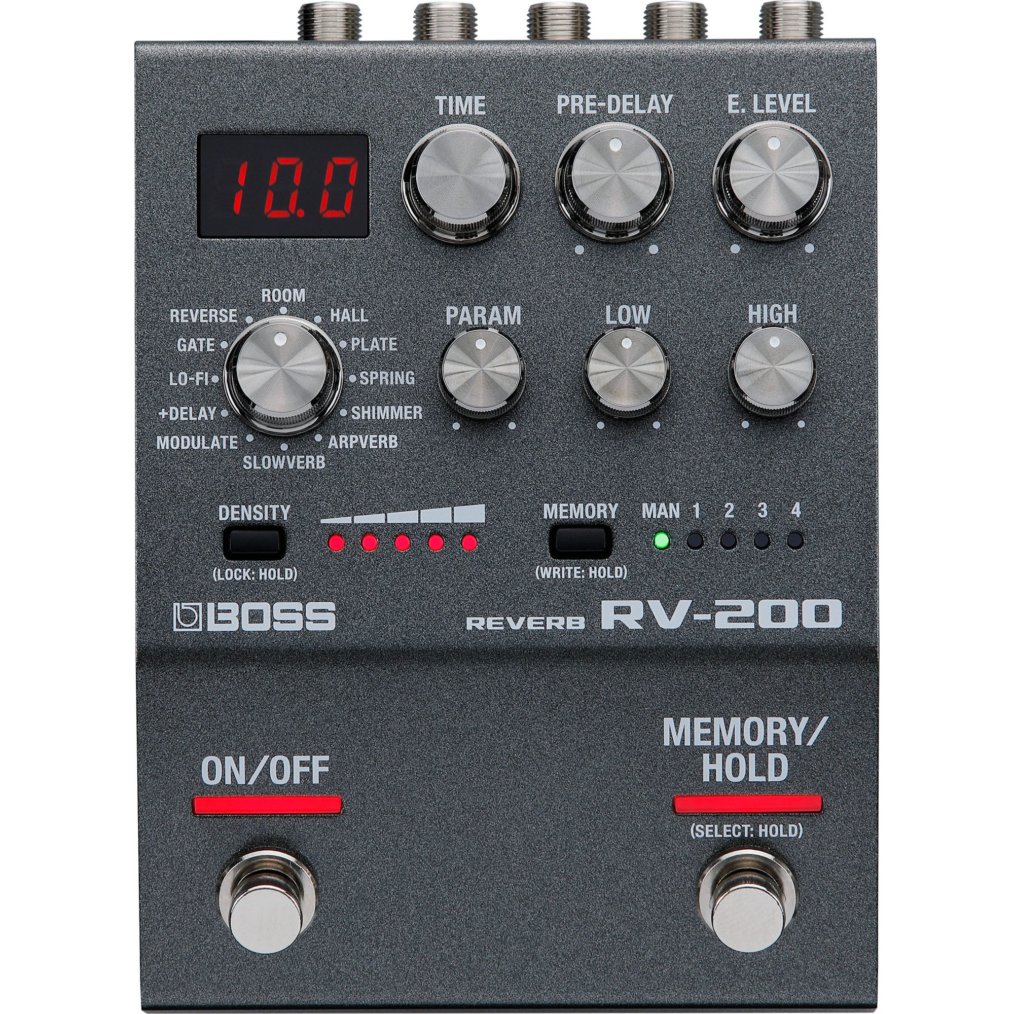 BOSS RV-200 Reverb Processor Guitar Effect Pedal with 12 Reverb Algorithms