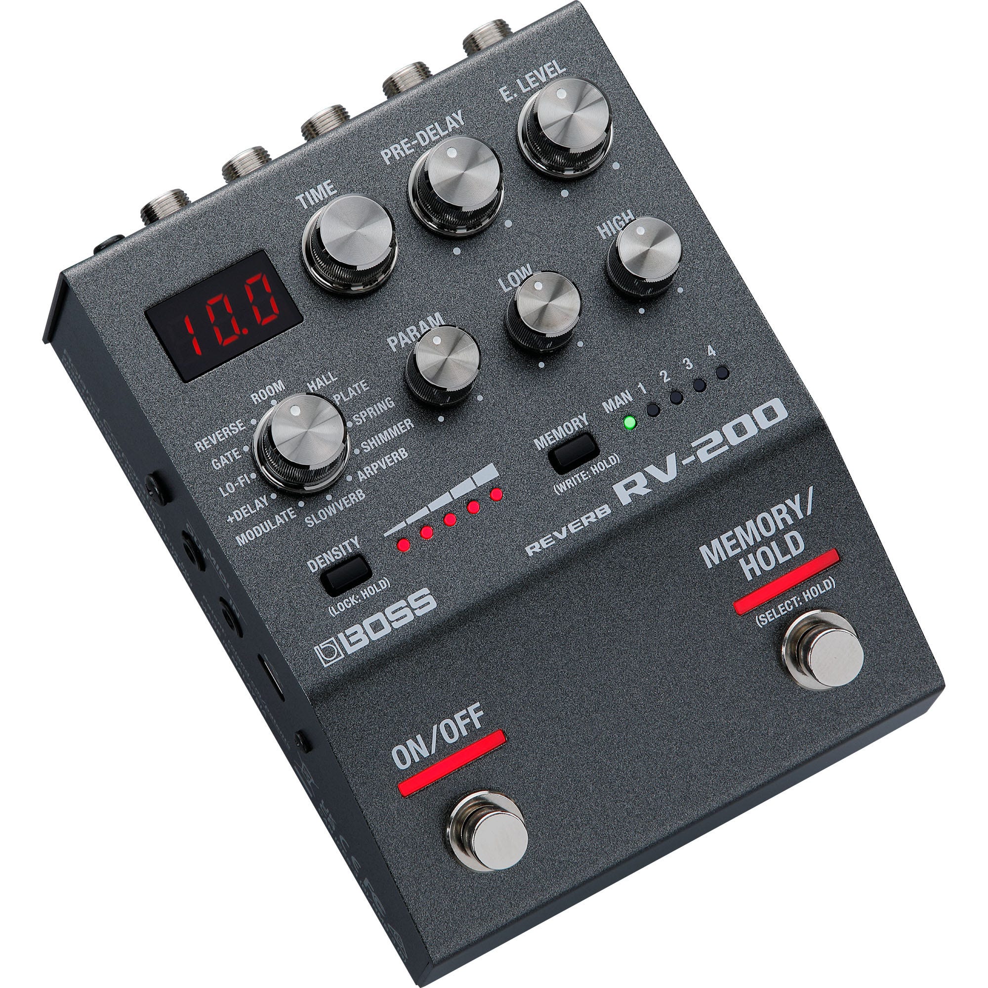 BOSS RV-200 Reverb Processor Guitar Effect Pedal with 12 Reverb Algorithms