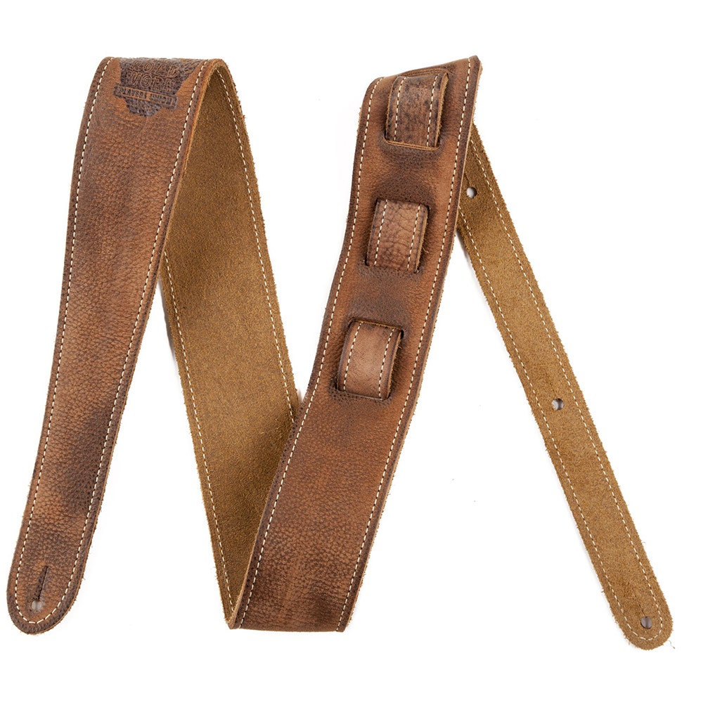 Fender 2-Inch Wide Road Worn Guitar or Bass Strap, 42-55 Inch Length, Brown