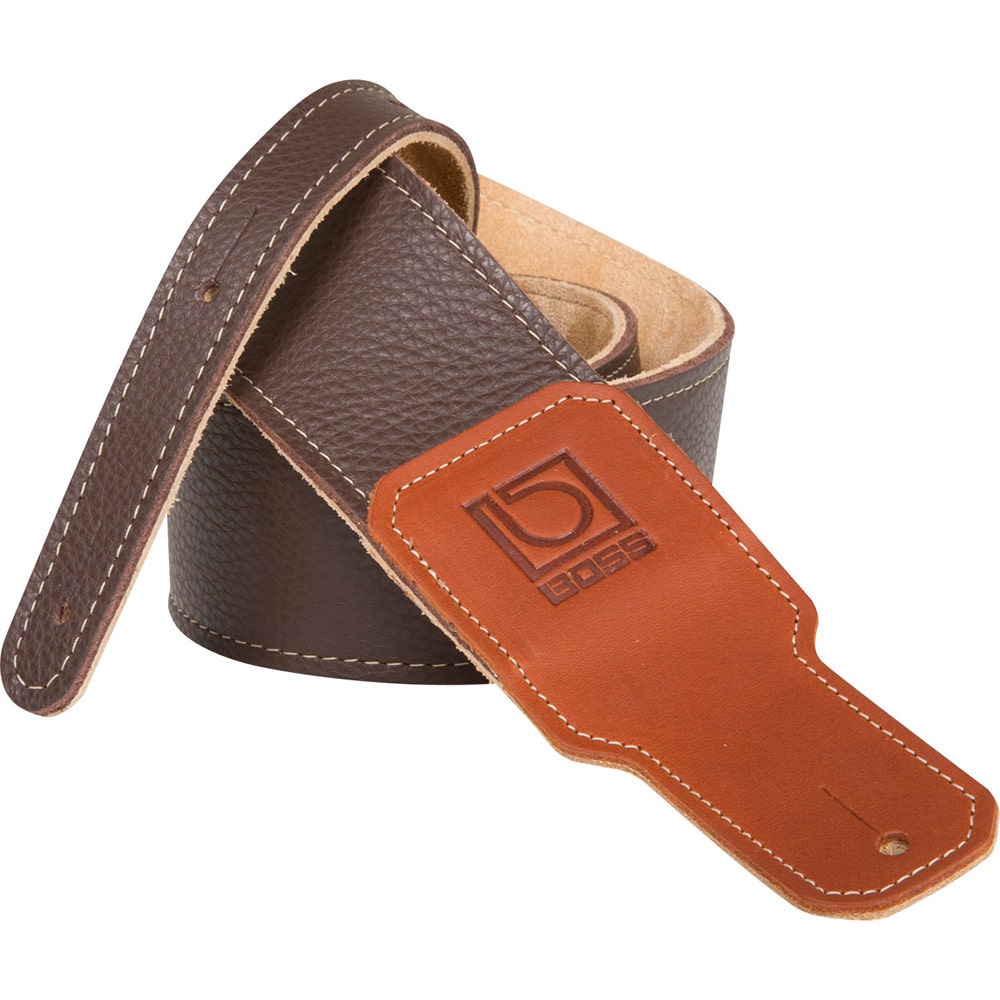 BOSS BSL-25-BRN 2.5" Premium Leather Guitar Strap, Brown