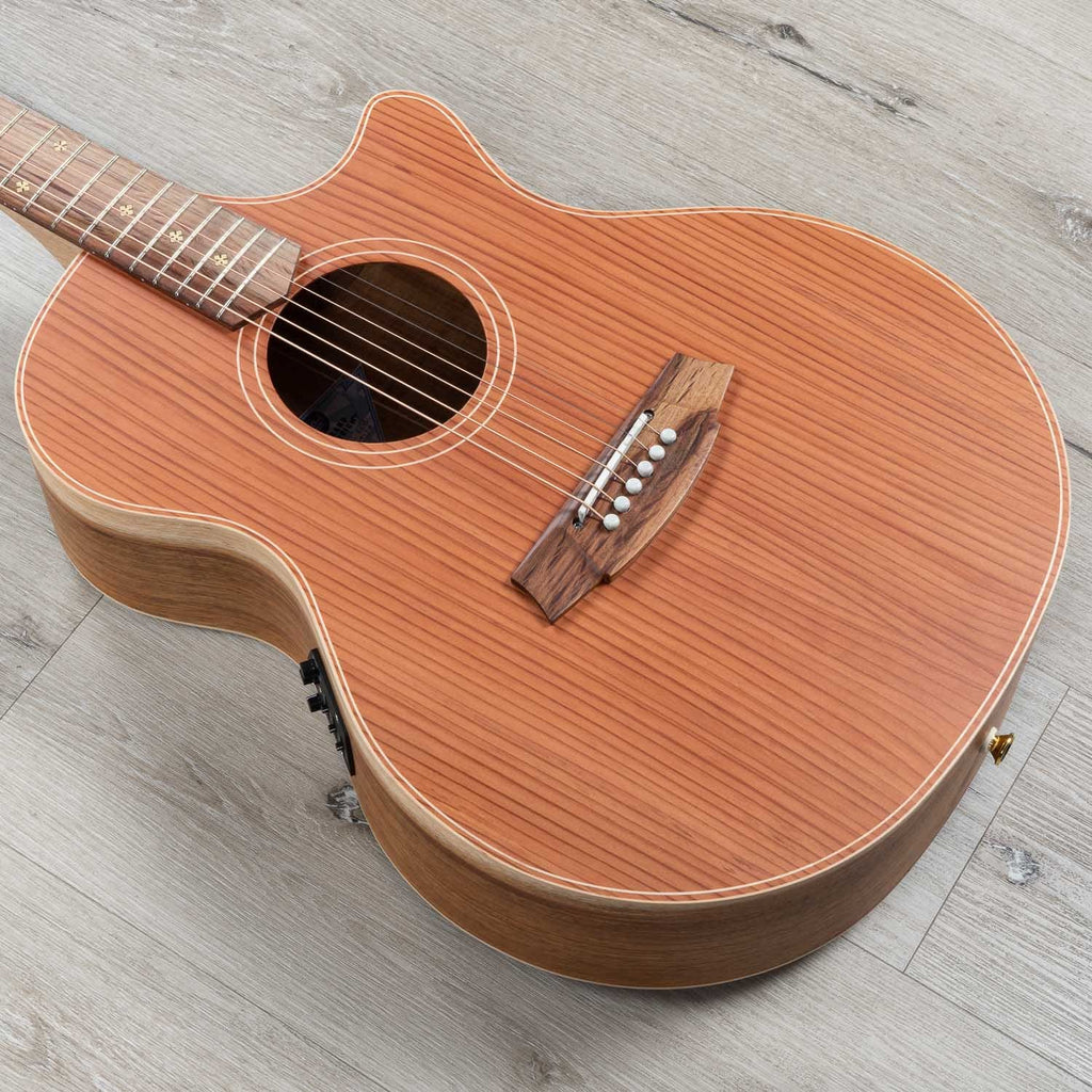 Cole Clark AN2EC-RDBL Auditorium Acoustic-Electric Guitar, Redwood Top w/ Gig Bag