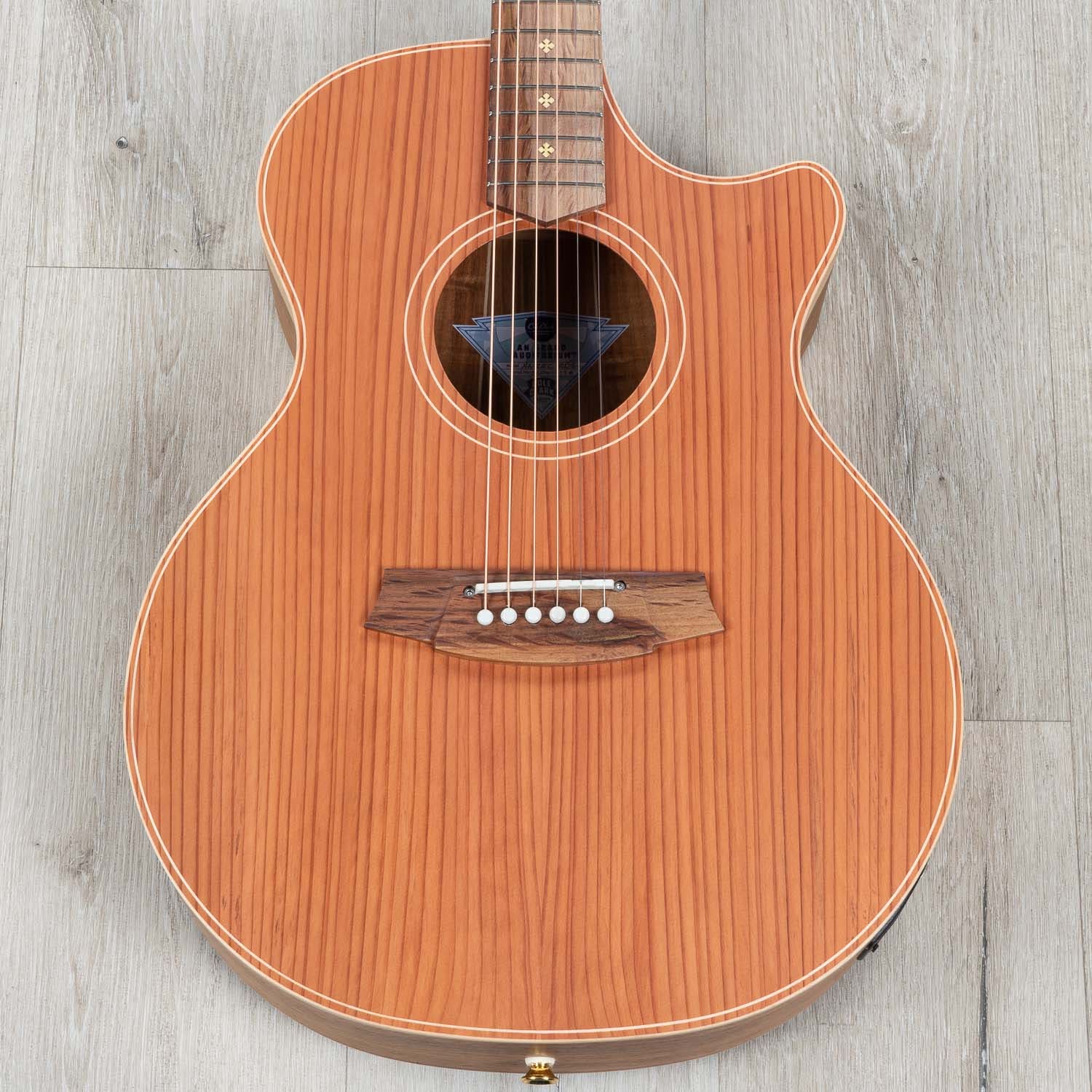 Cole Clark AN2EC-RDBL Auditorium Acoustic-Electric Guitar, Redwood Top w/ Gig Bag