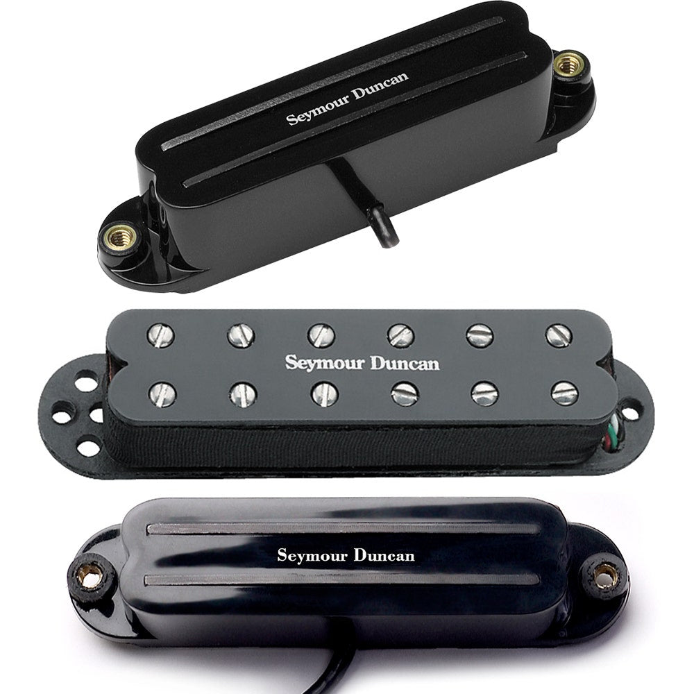 Seymour Duncan SHR-1 Hot Rails for Strat Bridge/Neck Set with SJBJ-1n JB Guitar Pickup - Black