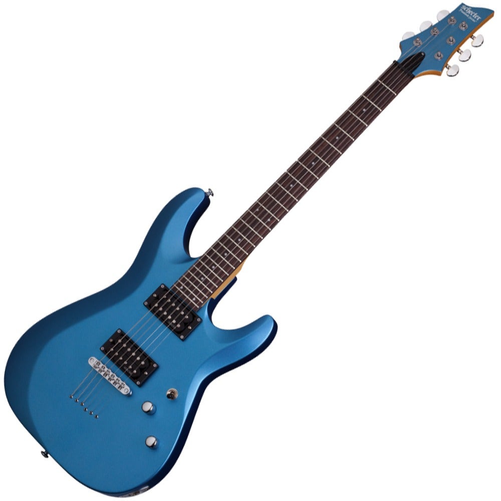Schecter C-6 Deluxe Entry-Level Solidbody Electric Guitar - Satin Metallic Light Blue Finish