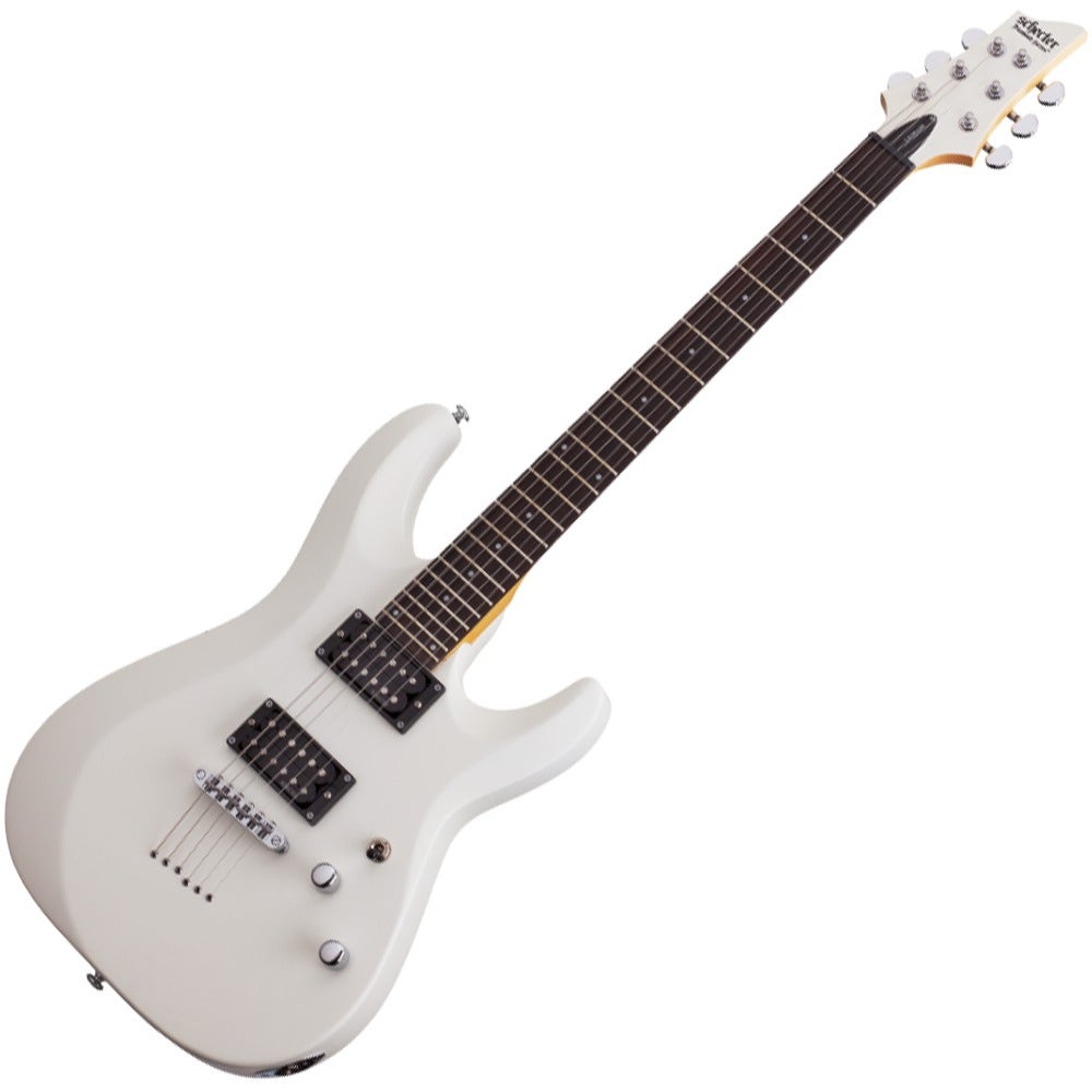 Schecter C-6 Deluxe Entry-Level Solidbody Electric Guitar - Satin White Finish