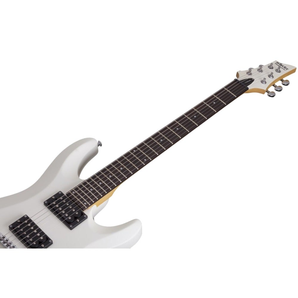 Schecter C-6 Deluxe Entry-Level Solidbody Electric Guitar - Satin White Finish