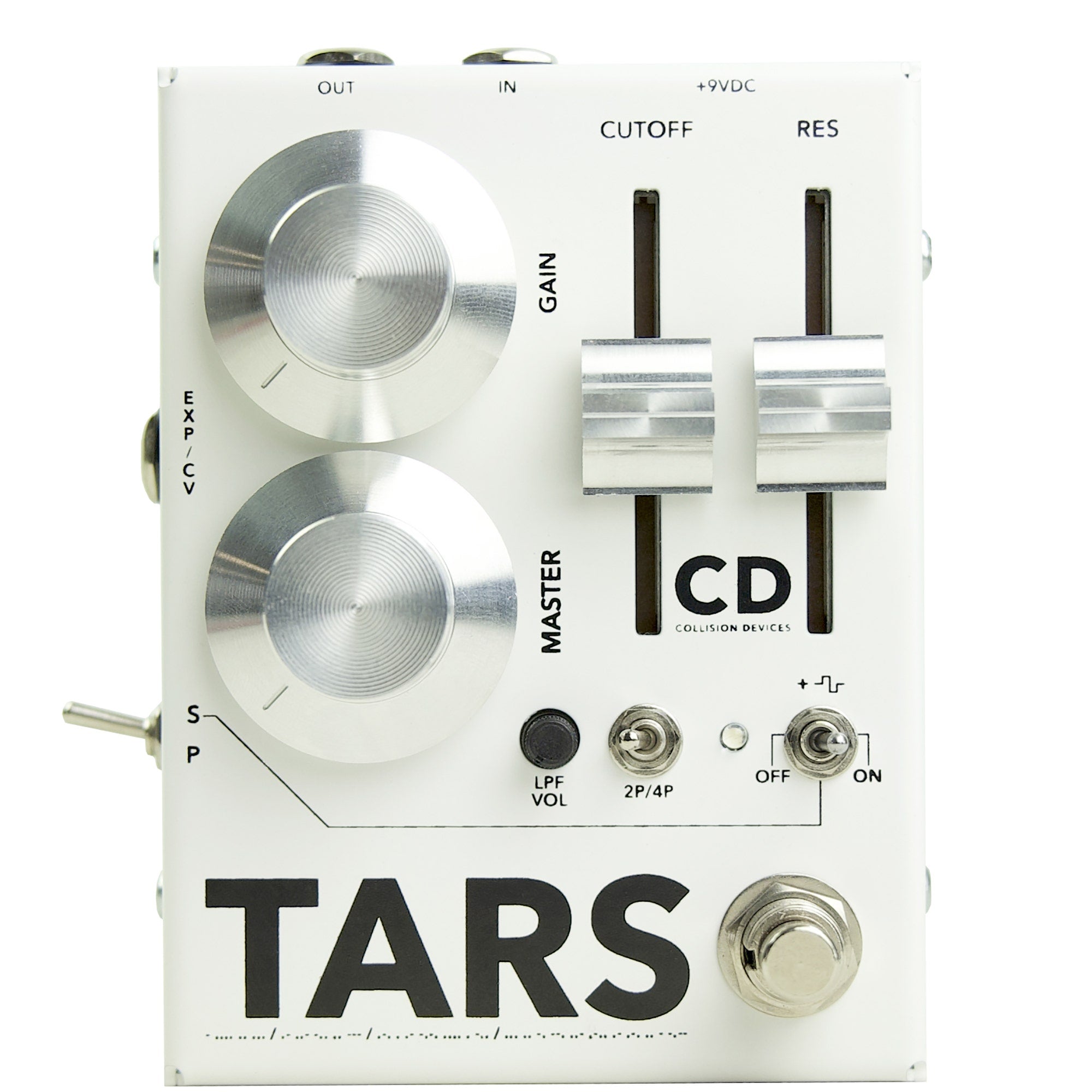 Collision Devices TARS Fuzz / Filter Guitar Effects Pedal, Silver & White