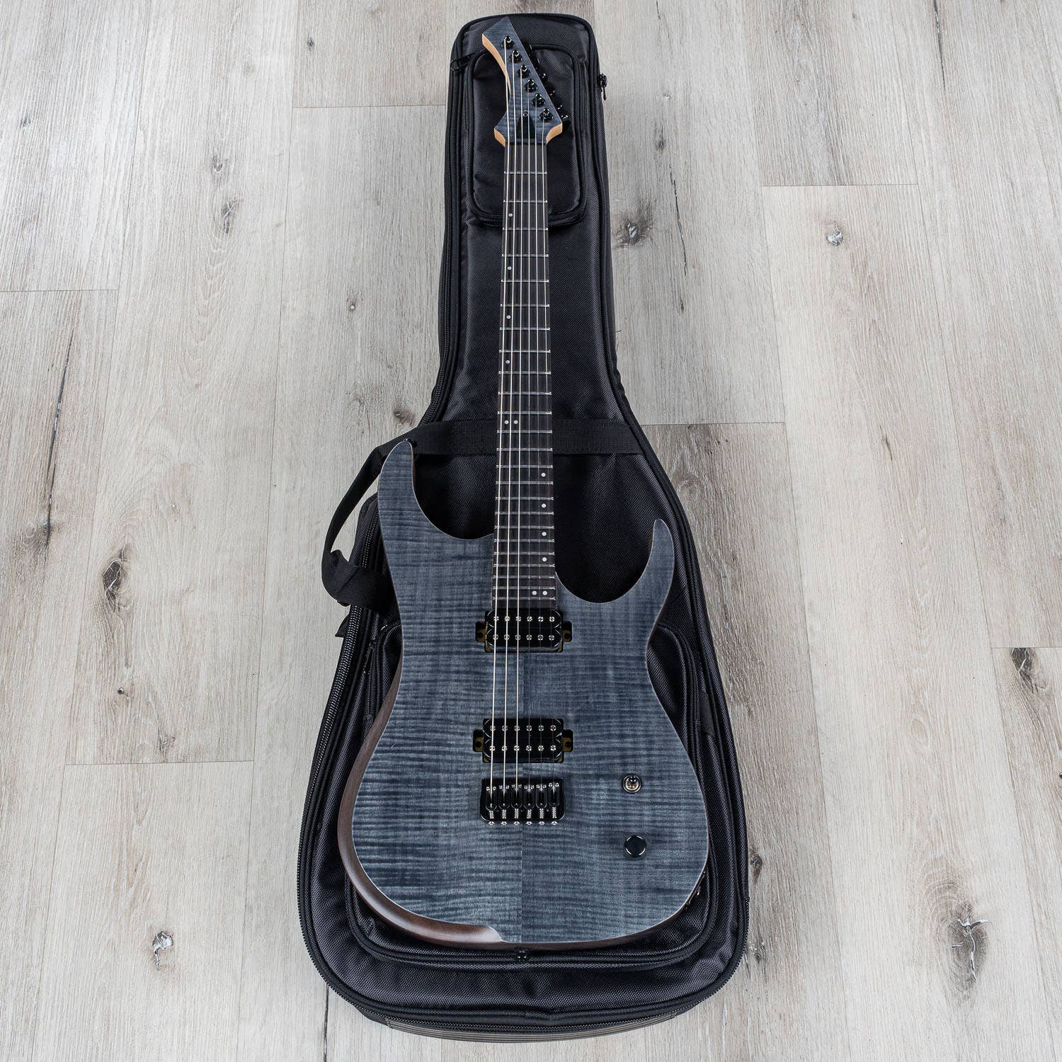 Cerberus Erebus 6 Long Scale Electric Guitar, Ebony Fingerboard, Transparent Black