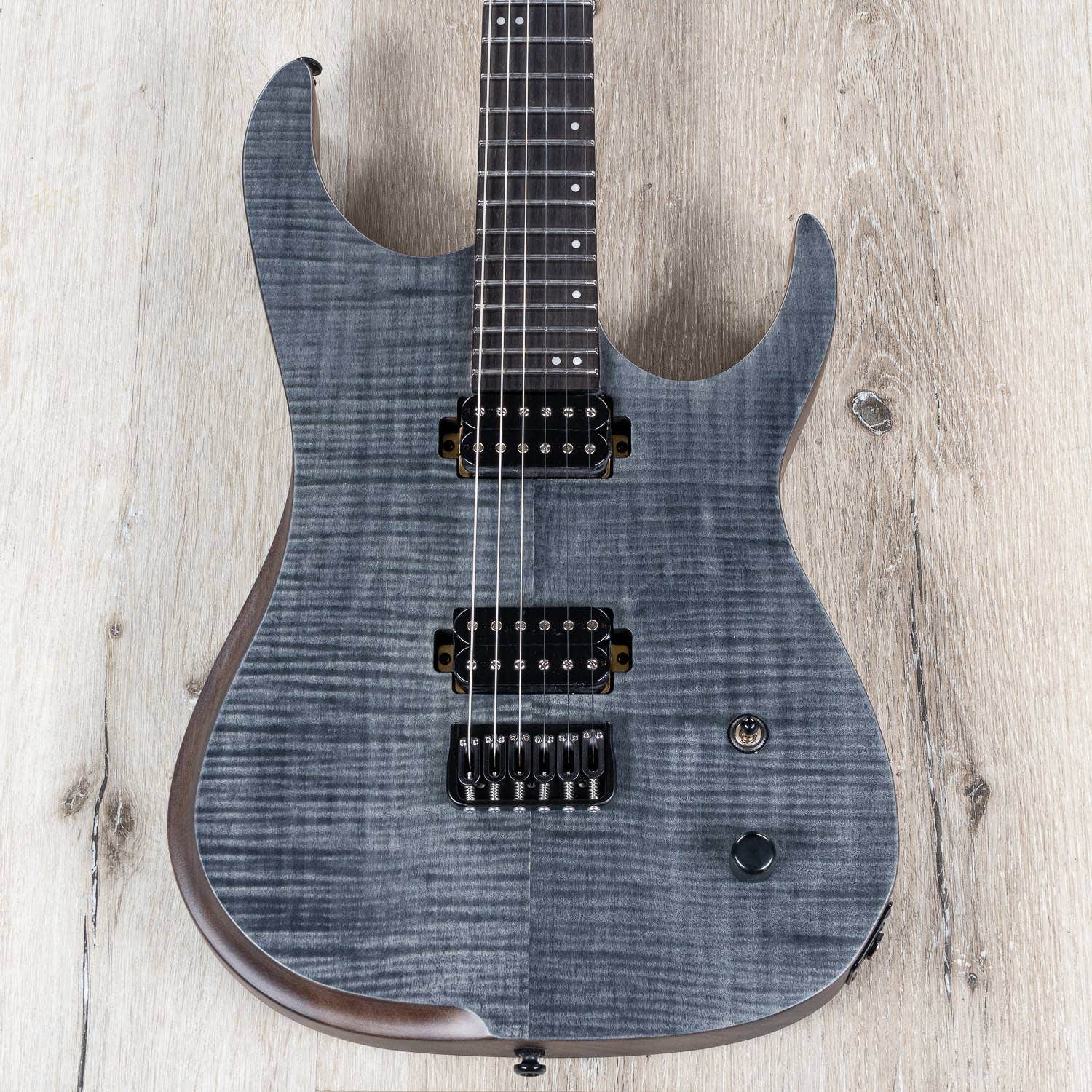 Cerberus Erebus 6 Long Scale Electric Guitar, Ebony Fingerboard, Transparent Black