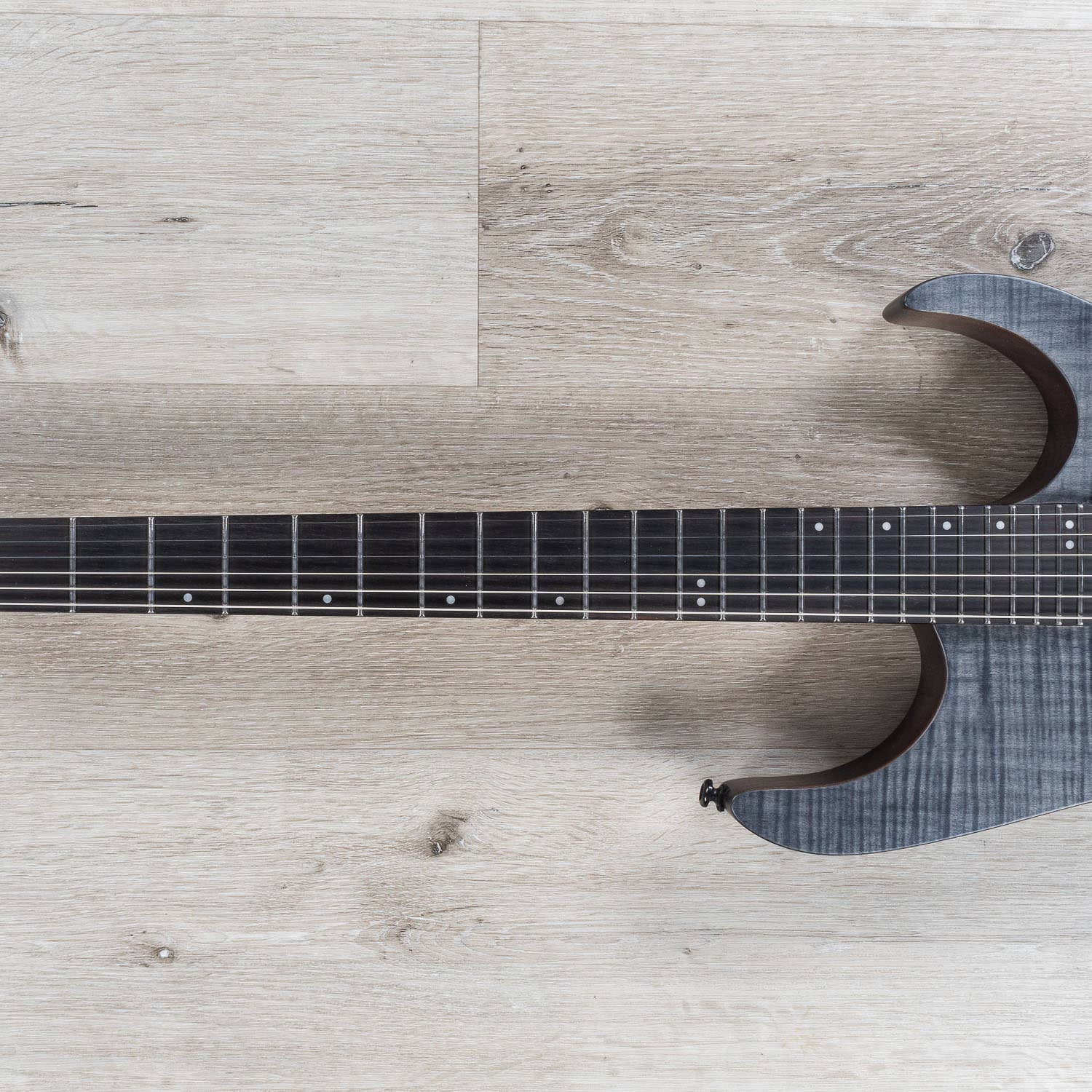 Cerberus Erebus 6 Long Scale Electric Guitar, Ebony Fingerboard, Transparent Black