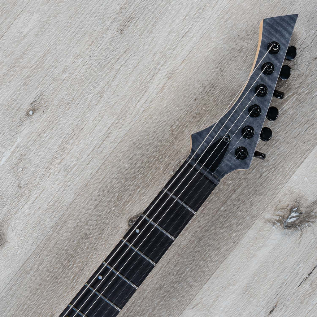 Cerberus Erebus 6 Long Scale Electric Guitar, Ebony Fingerboard, Transparent Black