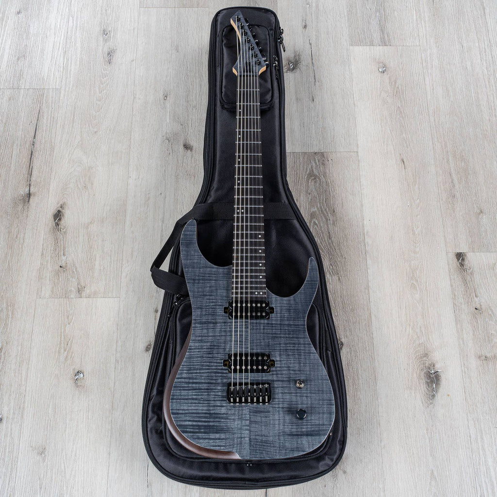Cerberus Erebus 7, 7-String Long Scale Electric Guitar, Ebony Fingerboard, Transparent Black