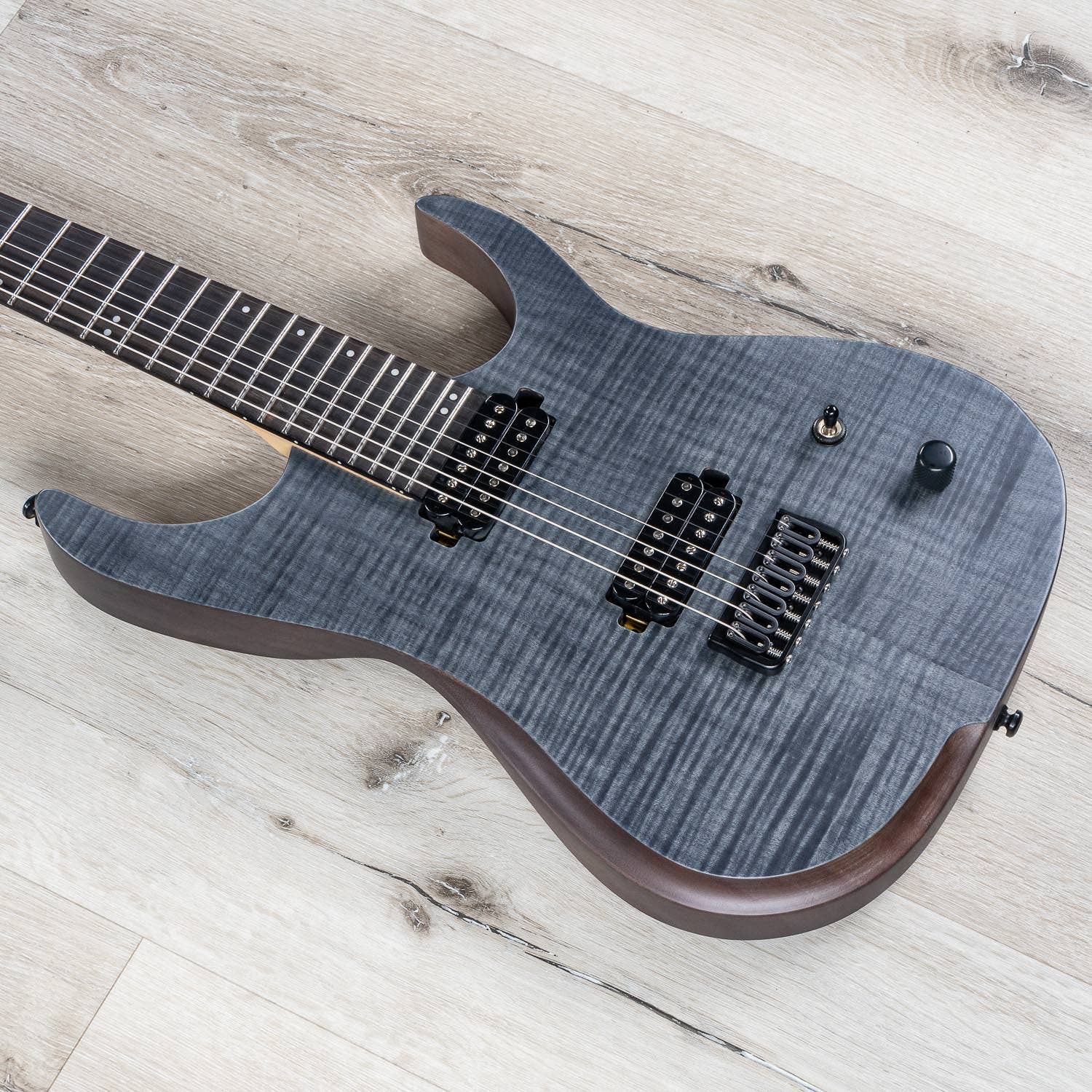 Cerberus Erebus 7, 7-String Long Scale Electric Guitar, Ebony Fingerboard, Transparent Black