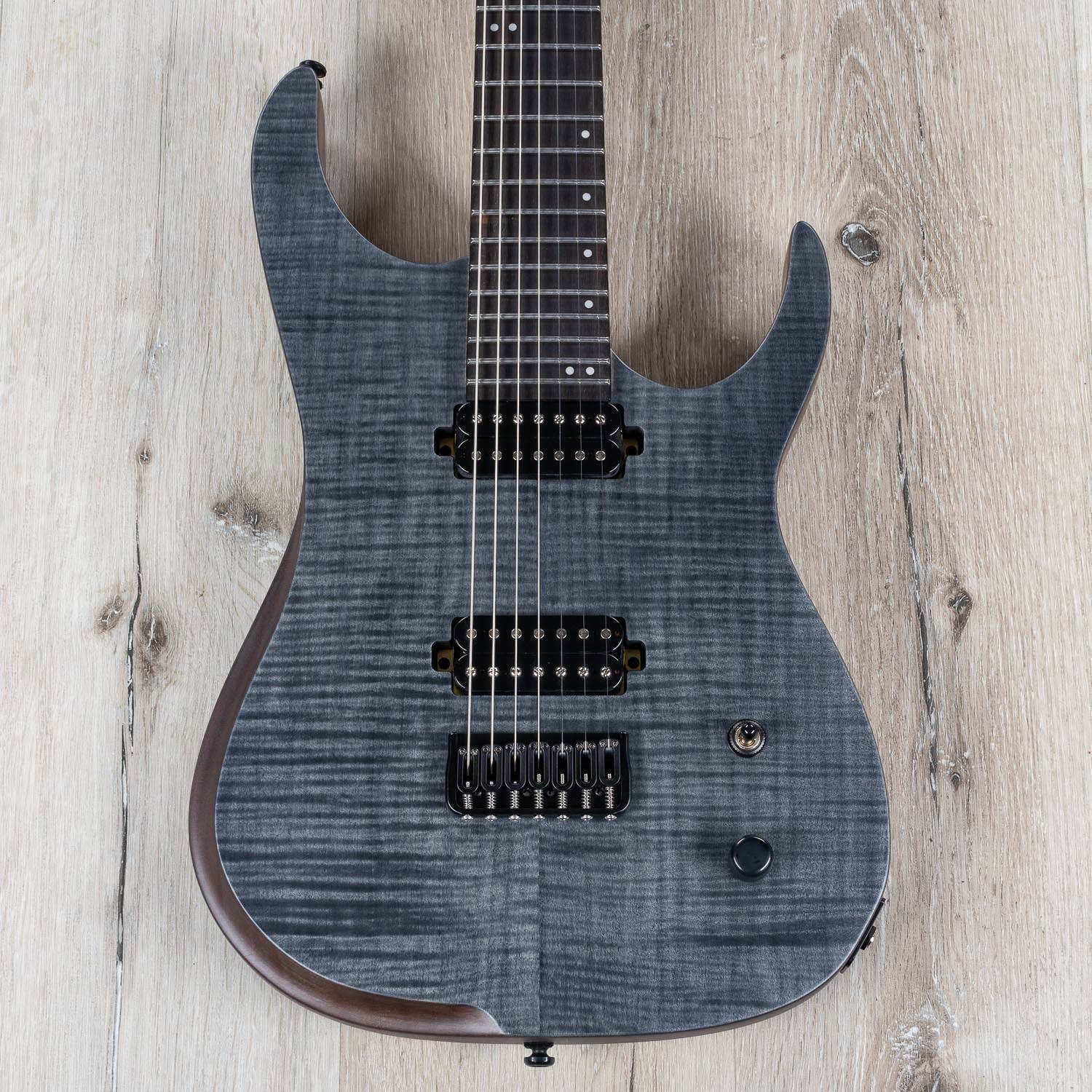 Cerberus Erebus 7, 7-String Long Scale Electric Guitar, Ebony Fingerboard, Transparent Black