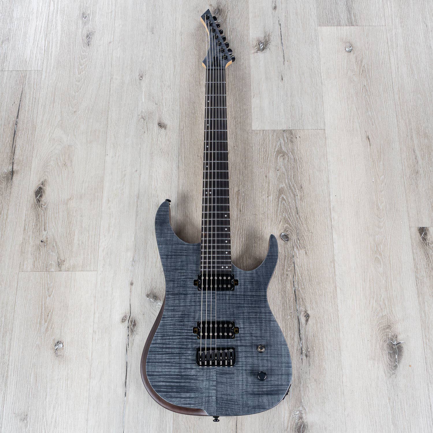Cerberus Erebus 7, 7-String Long Scale Electric Guitar, Ebony Fingerboard, Transparent Black