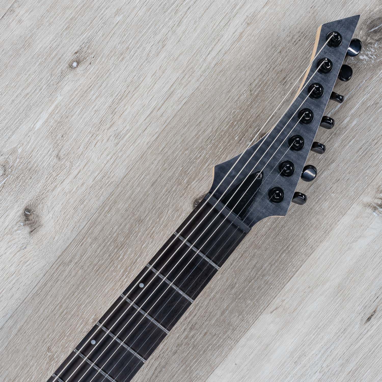 Cerberus Erebus 7, 7-String Long Scale Electric Guitar, Ebony Fingerboard, Transparent Black
