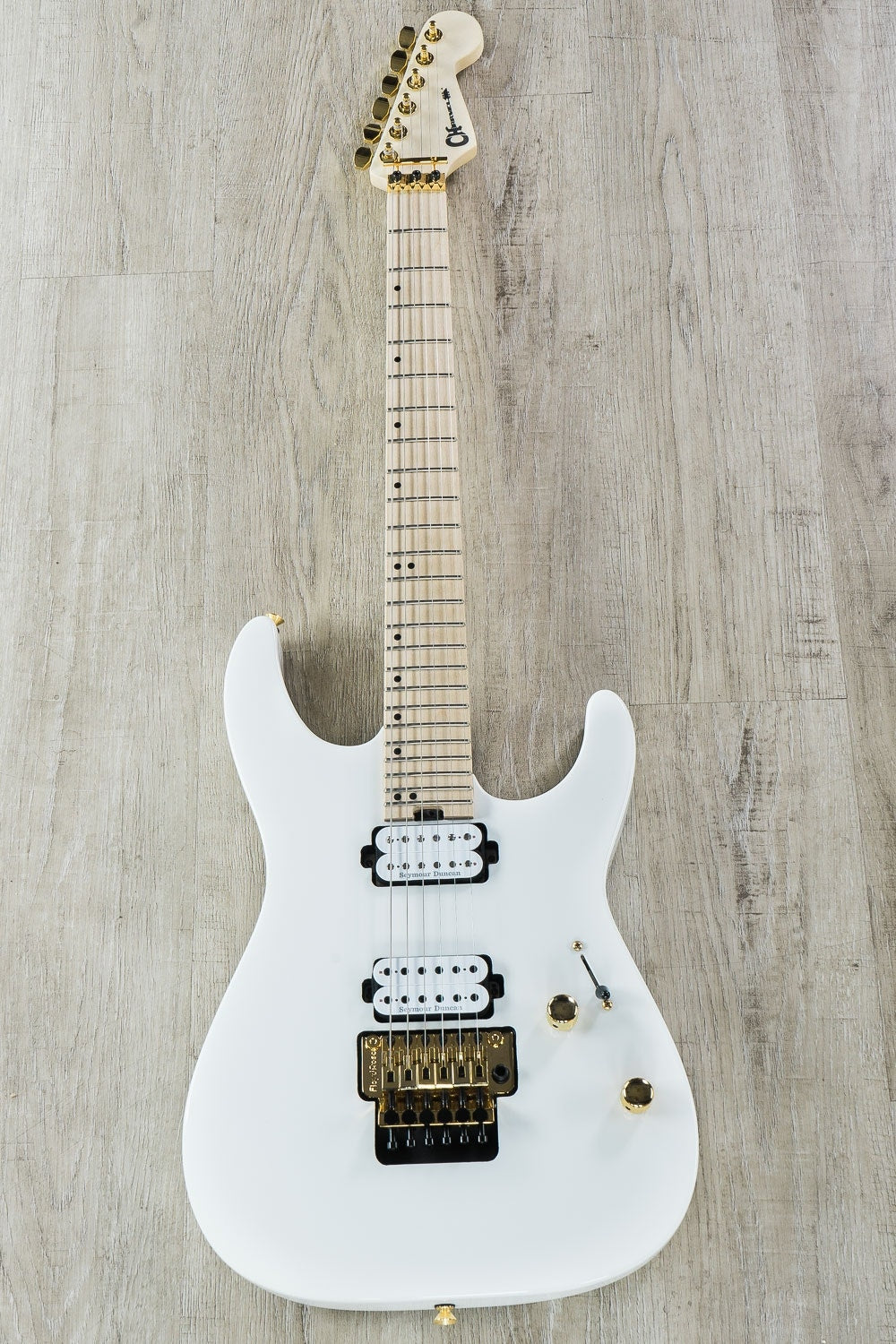 Charvel Pro-Mod DK24 HH FR M Electric Guitar, Maple Fingerboard - Snow White (Open Box)