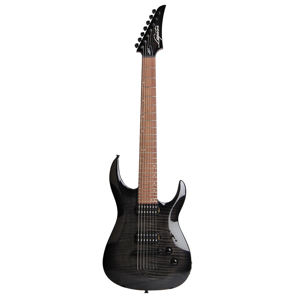 Legator Ninja 200-SE 7-String Electric Guitar, Flamed Maple Top - Trans Black