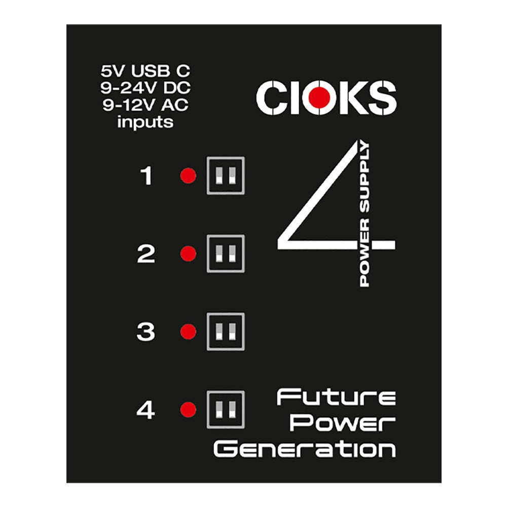 Cioks 4 / DC-4 4-Outlet Selectable Voltage (9-18v) Guitar Effects Pedalboard Power Supply