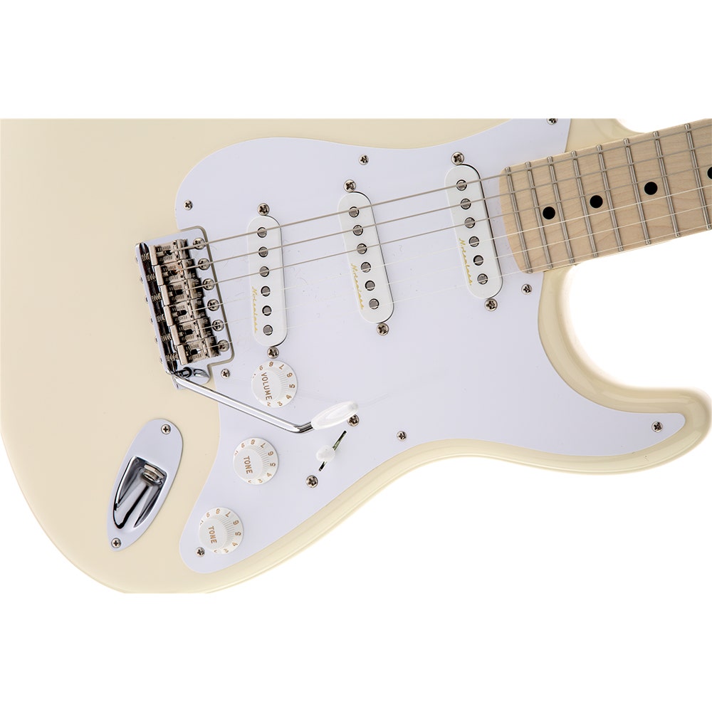 Fender Eric Clapton Stratocaster Electric Guitar, Soft V Maple Neck, Hard Case - Olympic White