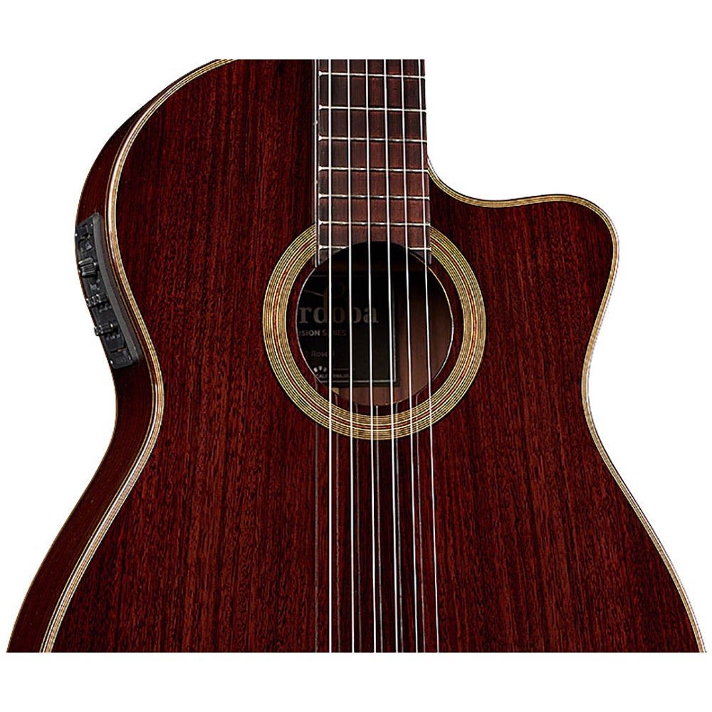 Cordoba Fusion 12 Rose II Acoustic-Electric Guitar, Rosewood Back & Sides, Spruce Top