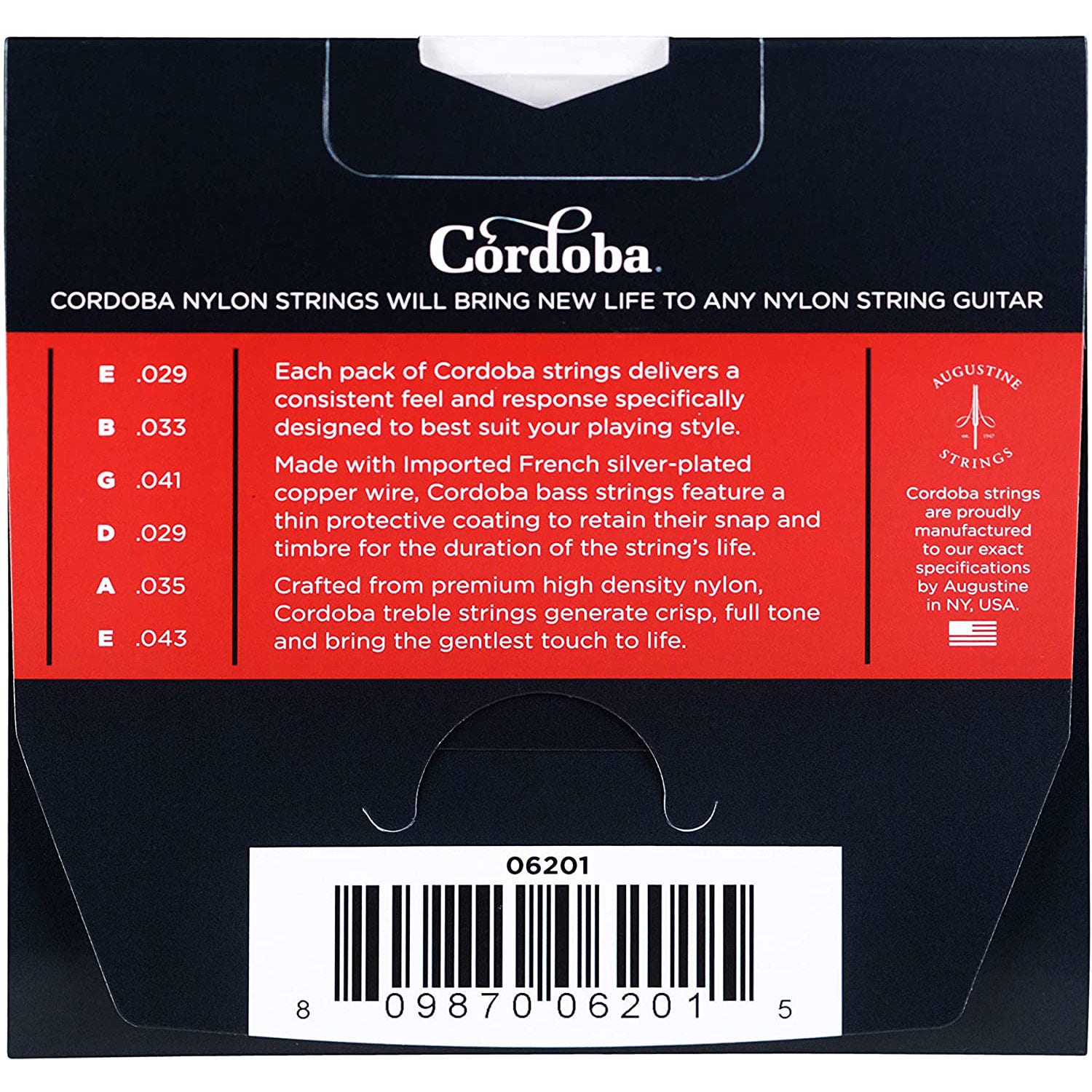 Córdoba Nylon Classical Acoustic Guitar Strings, Medium Tension